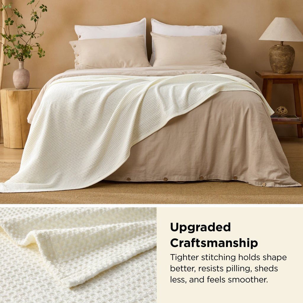 Pure Cotton Basket Weave Blanket
