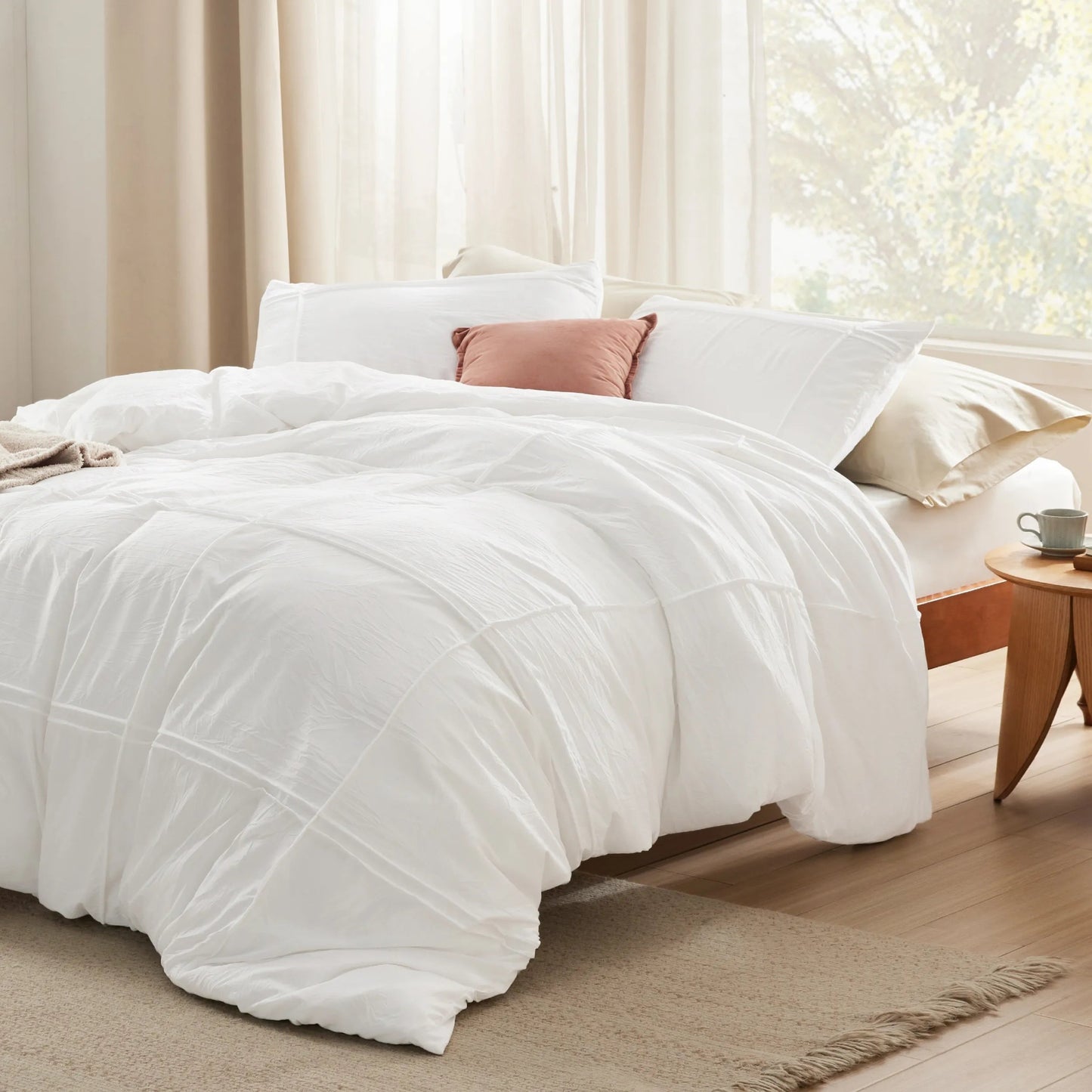 Striped Tufted Embroidery Duvet Cover Set