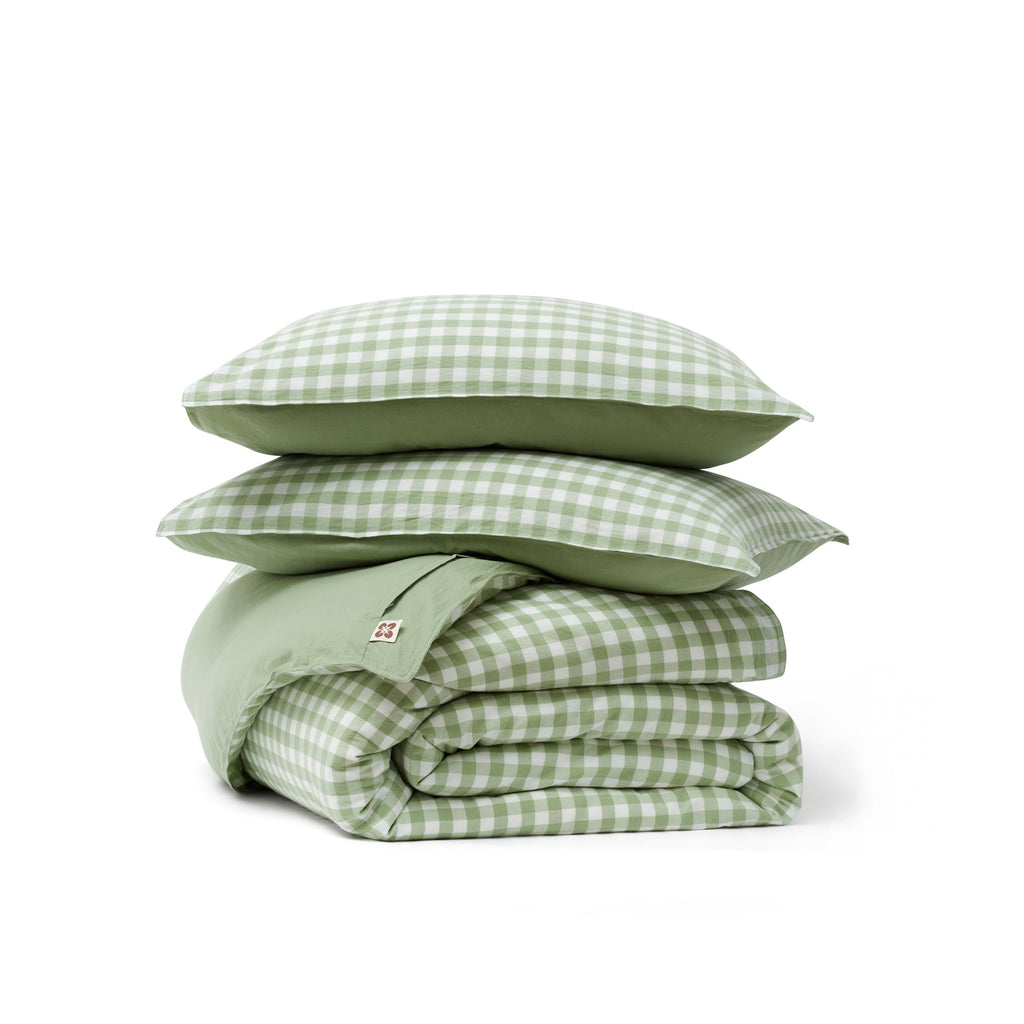 Gingham Washed Cotton Duvet Cover Set