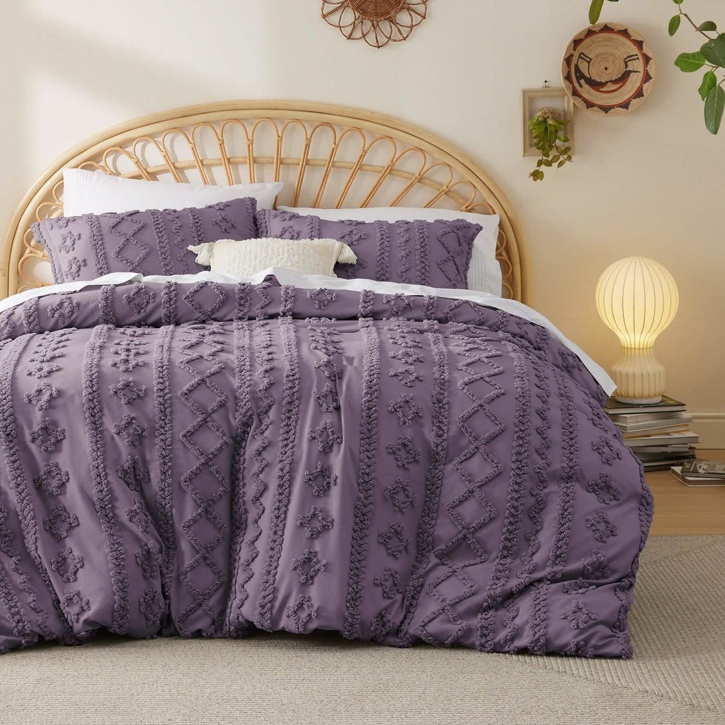 Boho Tufted Embroidery Duvet Cover Set