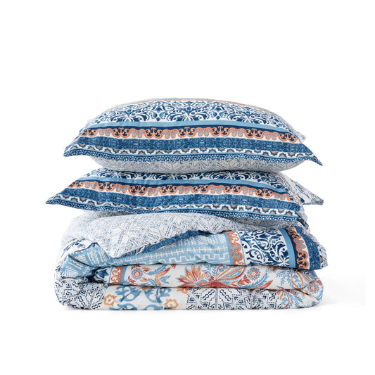 PureWovenTM 100% Cotton Patterned Duvet Cover Set