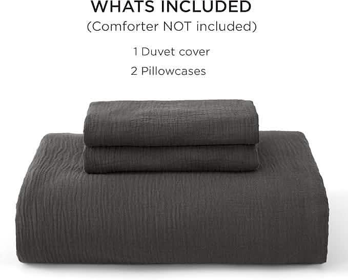 PureWovenTM 100% Muslin Duvet Cover Set