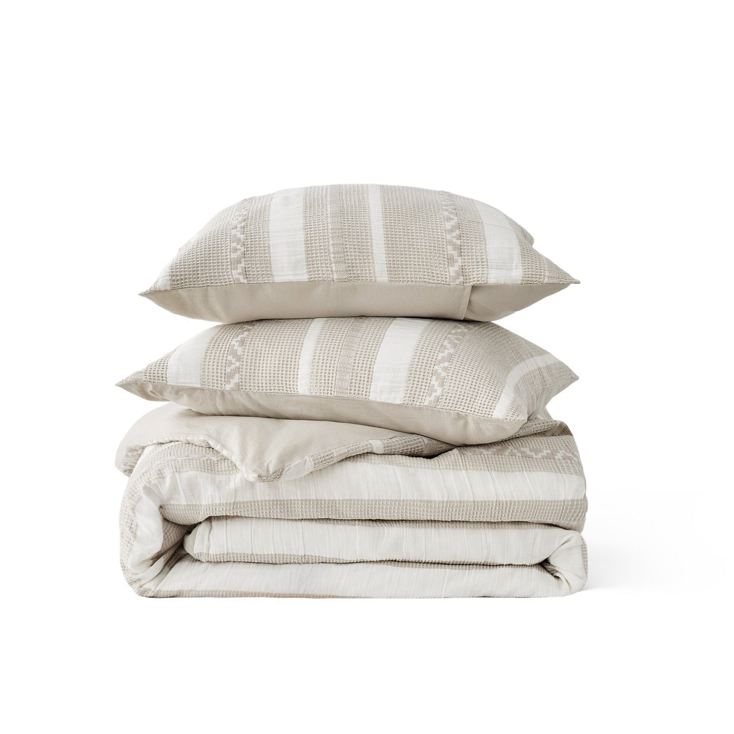 PureWovenTM Cotton Boho Waffle Weave Duvet Cover Set