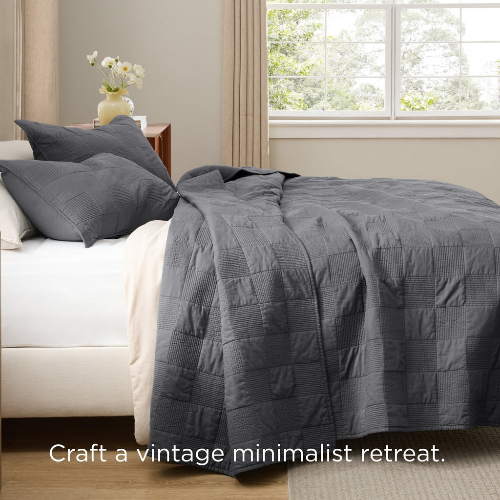 Cotton Checkered Quilted Set
