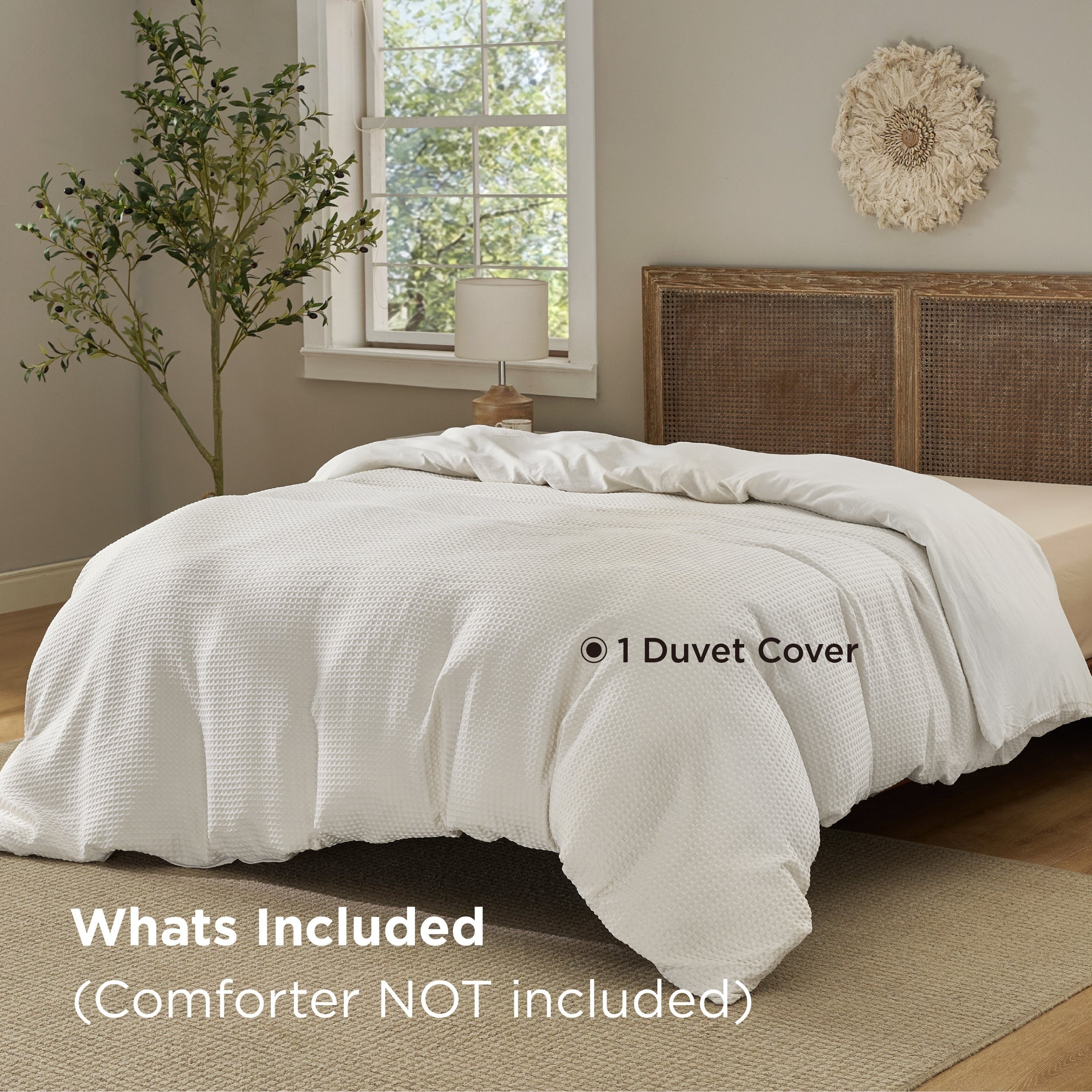 Modern Waffle Weave Textured Duvet Cover
