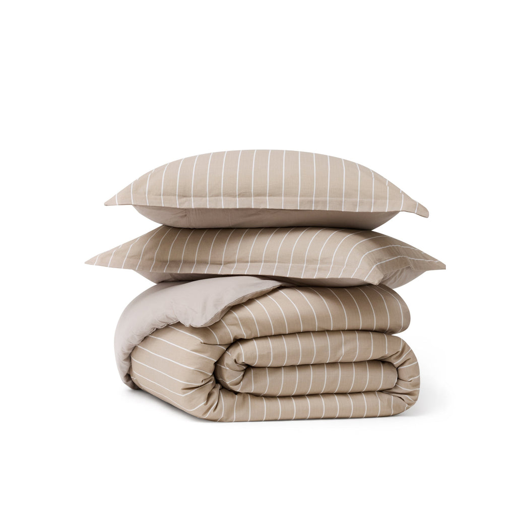 Striped Washed Cotton Duvet Cover Set