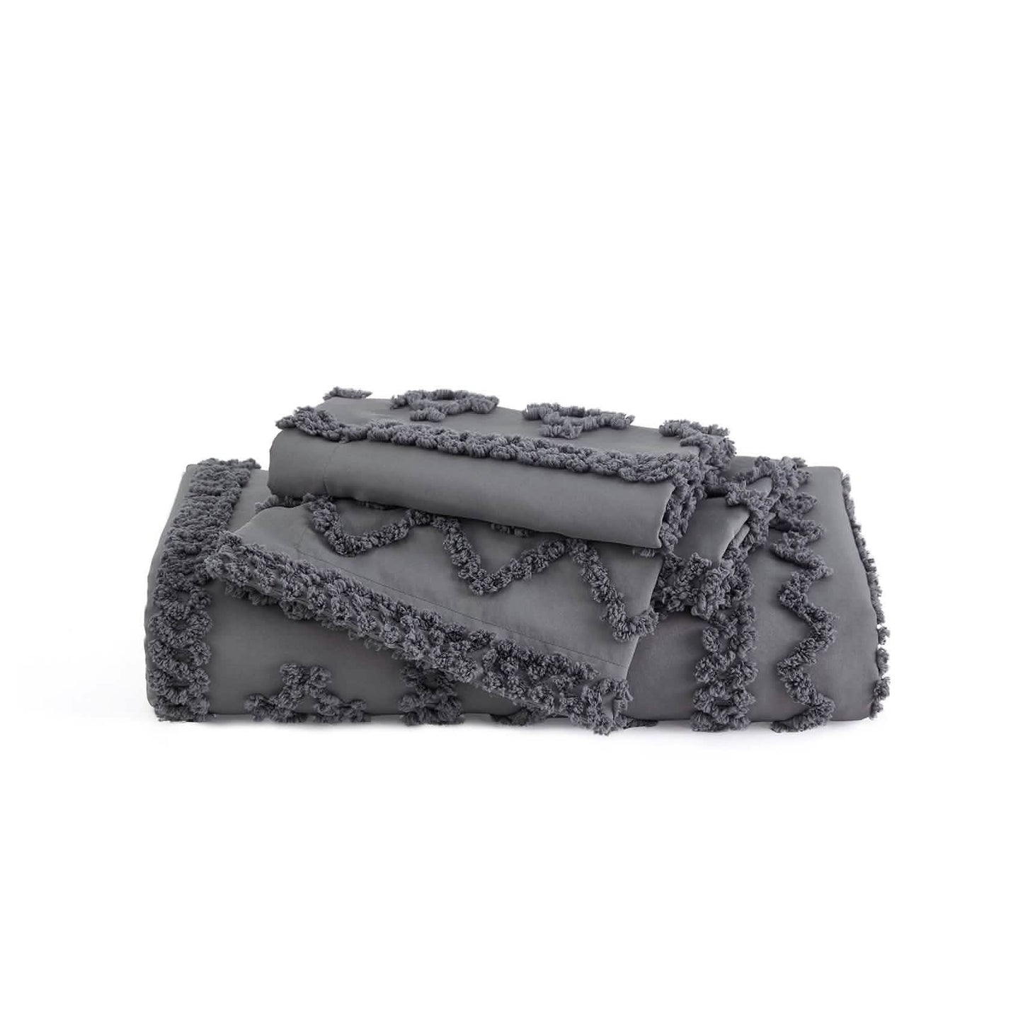 Boho Tufted Embroidery Duvet Cover Set