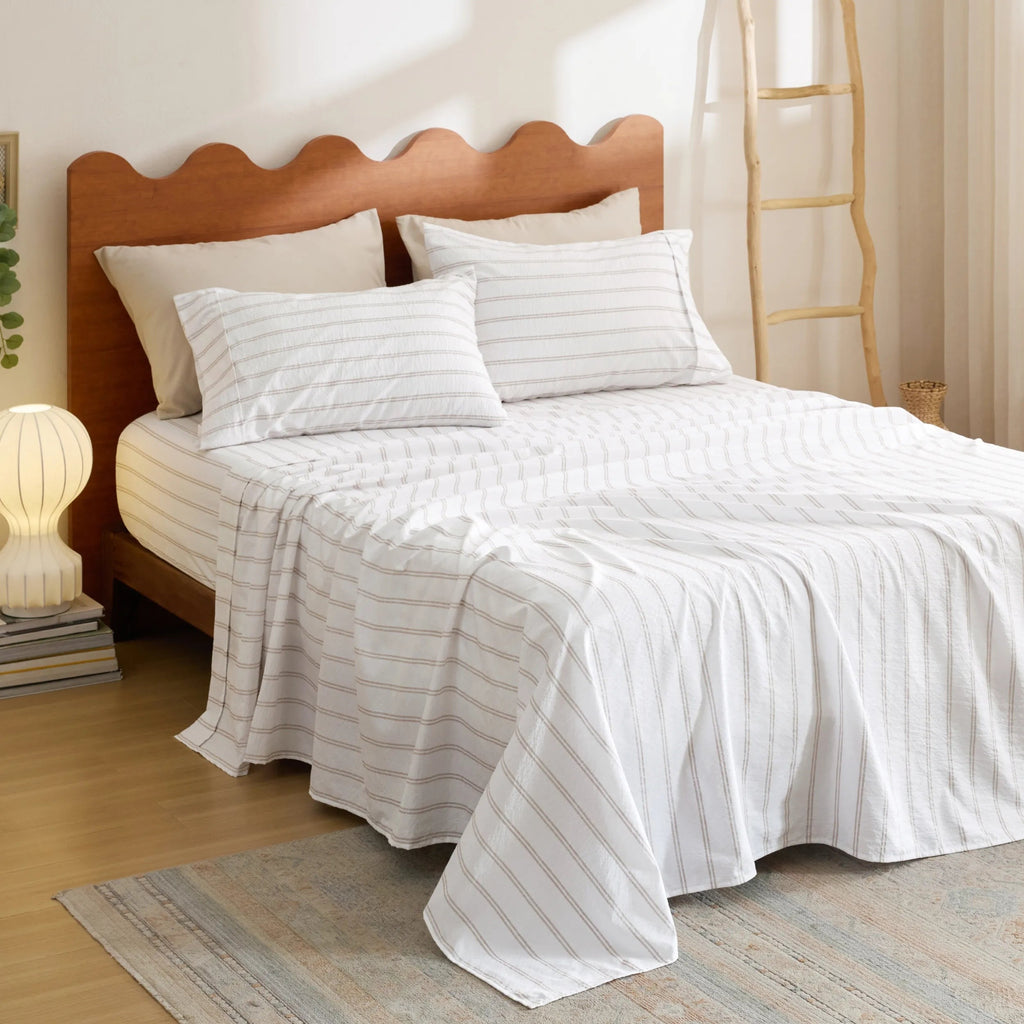 Cotton-Like Striped Sheet Sets