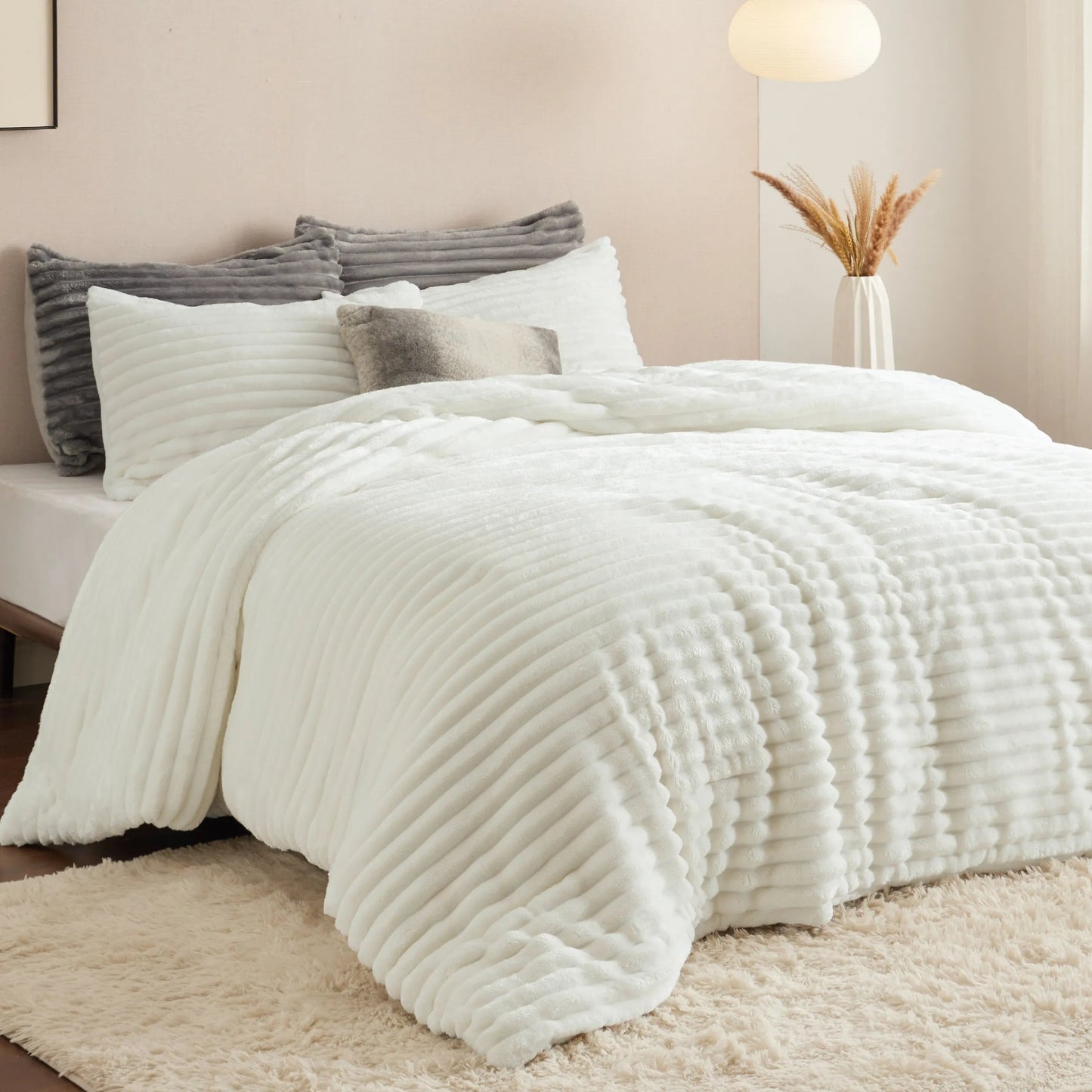 Striped Flannel Comforter Set
