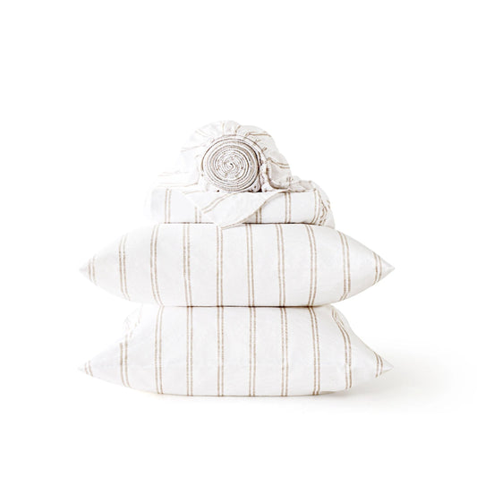 Cotton-Like Striped Sheet Sets