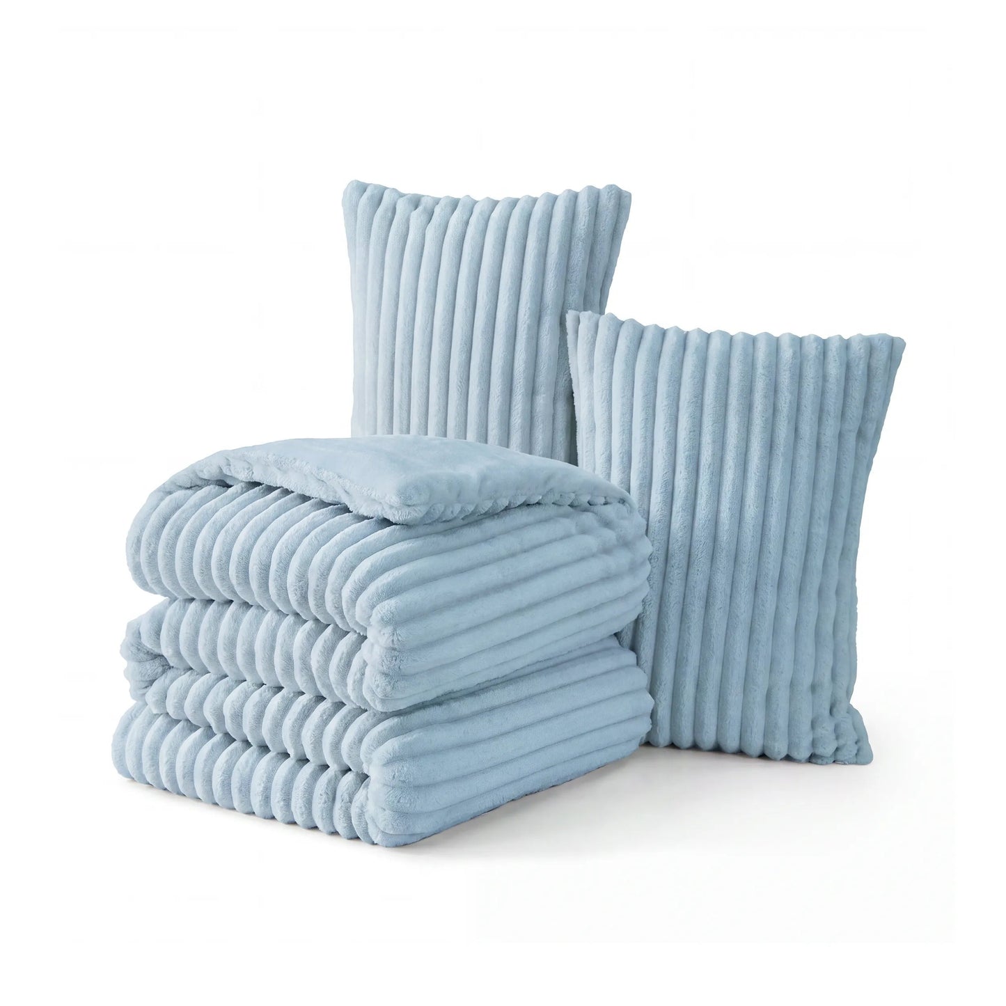 Striped Flannel Comforter Set