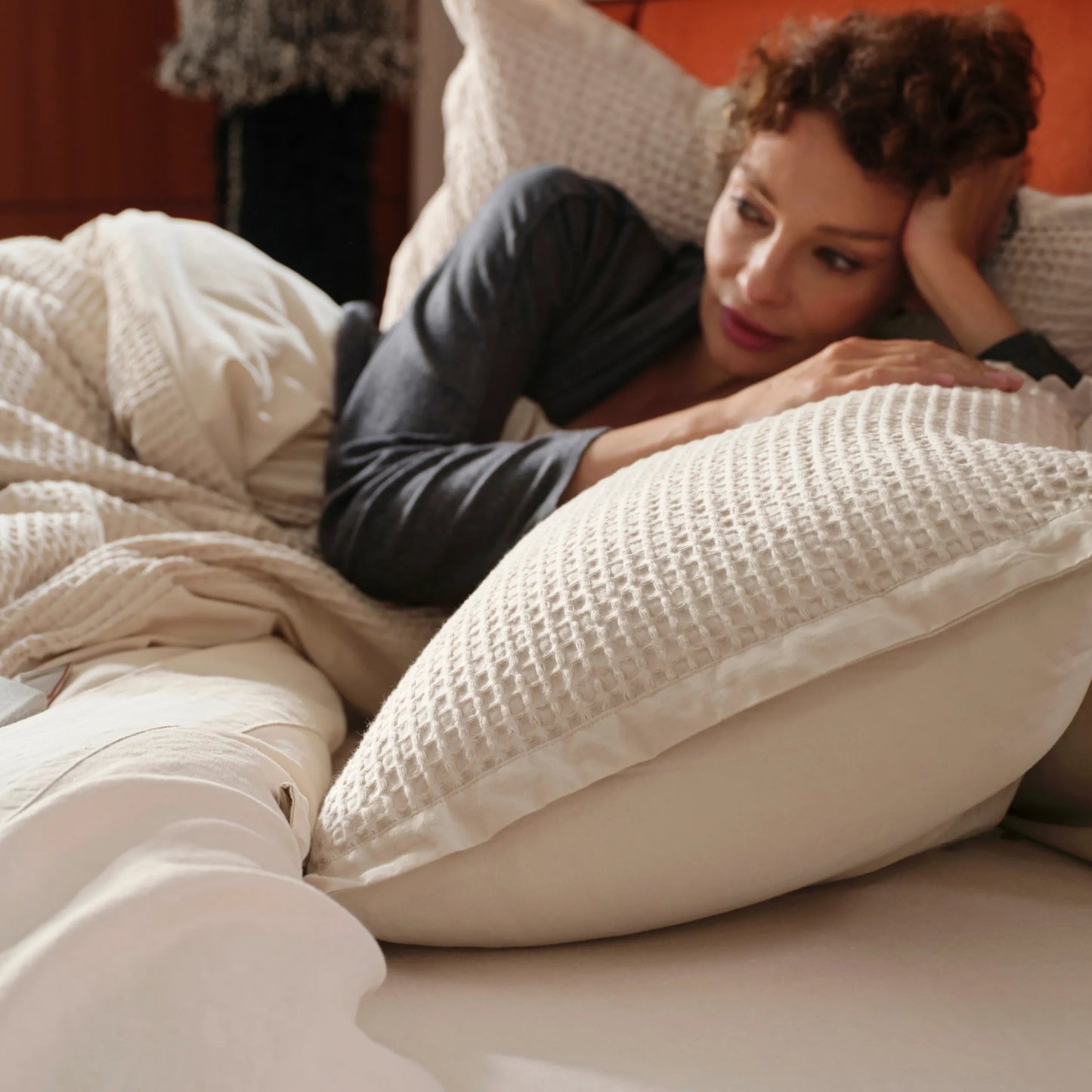 PureWovenTM Cotton Waffle Weave Duvet Cover Set
