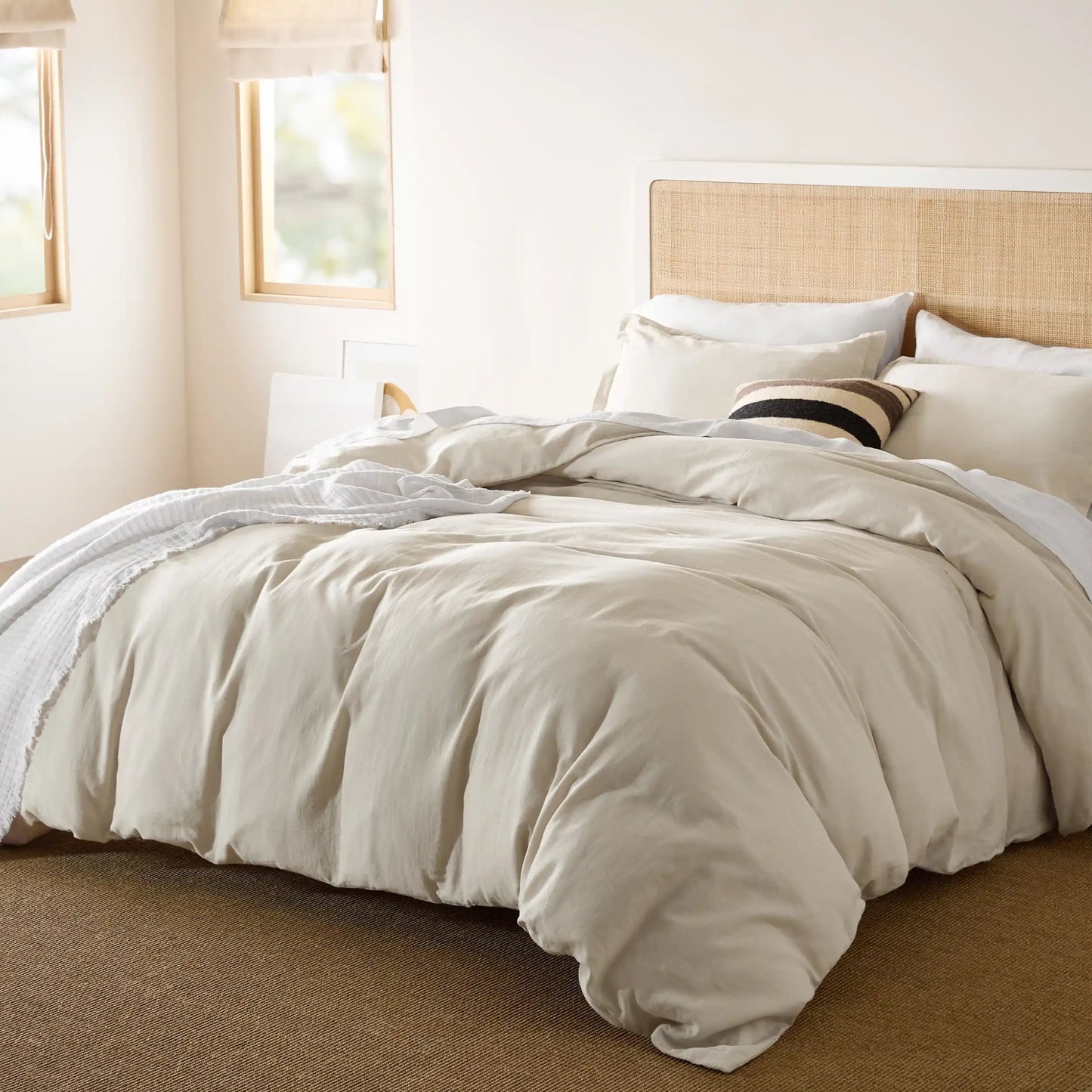 PureWovenTM 100% Muslin Duvet Cover Set