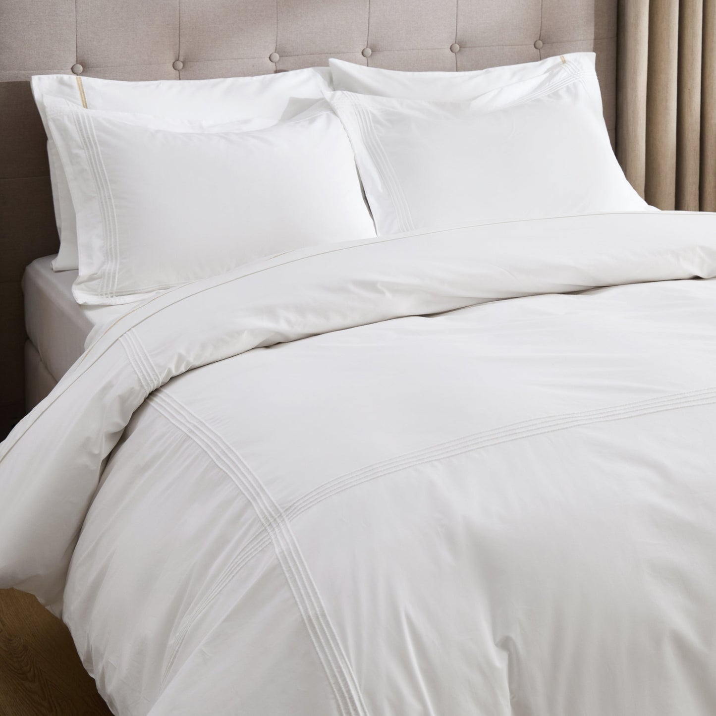 PureWovenTM Cotton Embroidered Hotel Duvet Cover Set