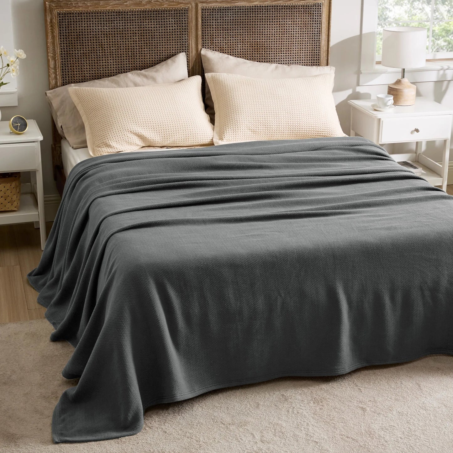 100% Cotton Herringbone Woven Blanket