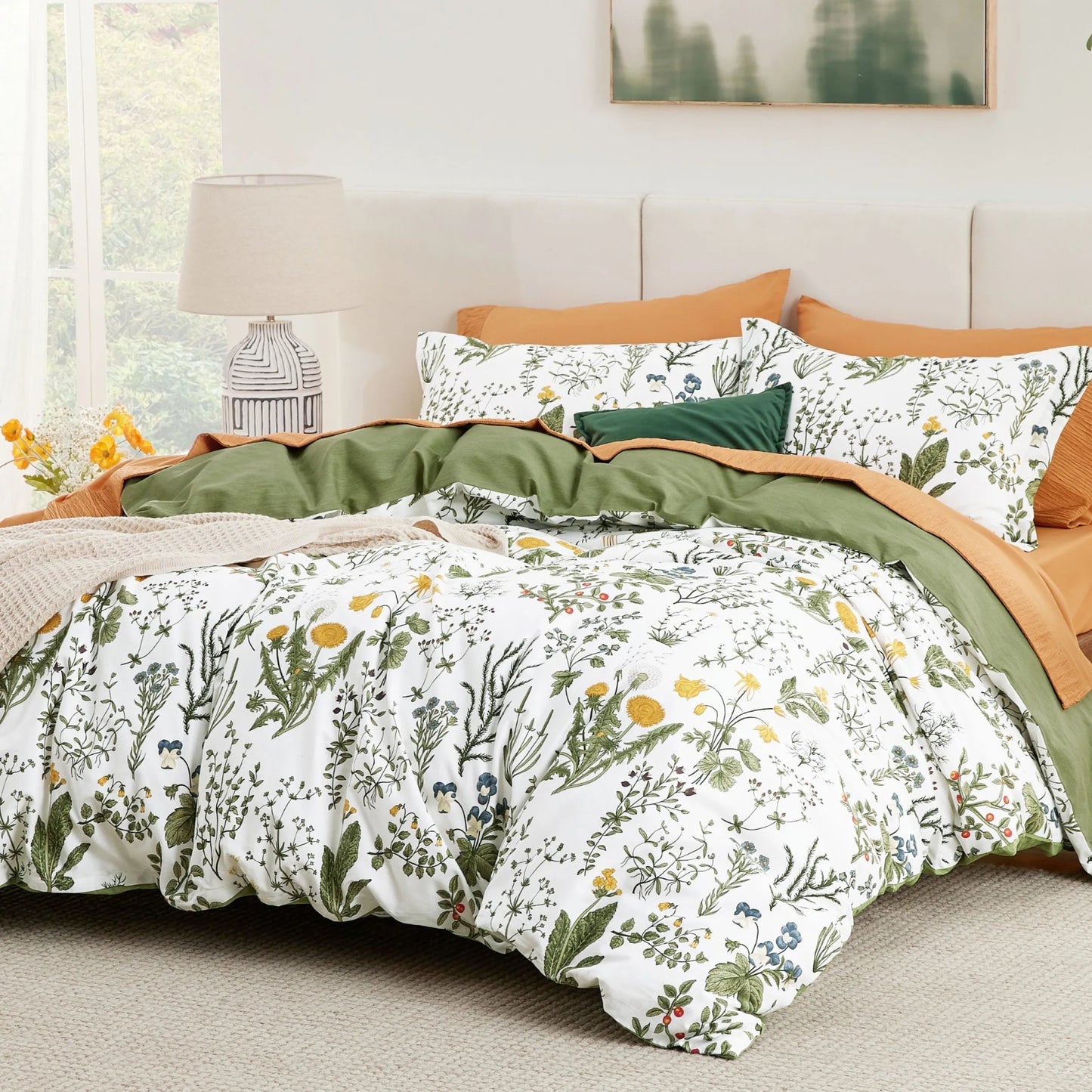 PureWovenTM 100% Cotton Patterned Duvet Cover Set