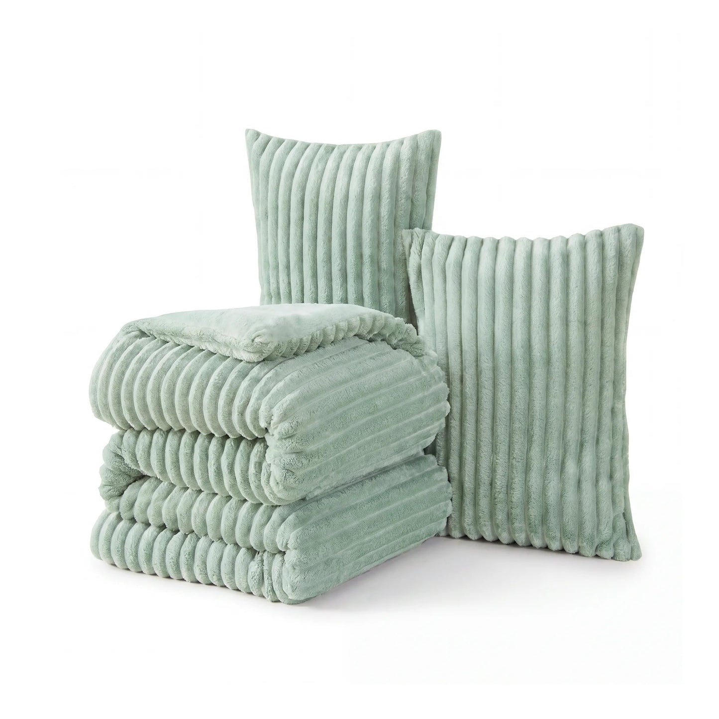 Striped Flannel Comforter Set