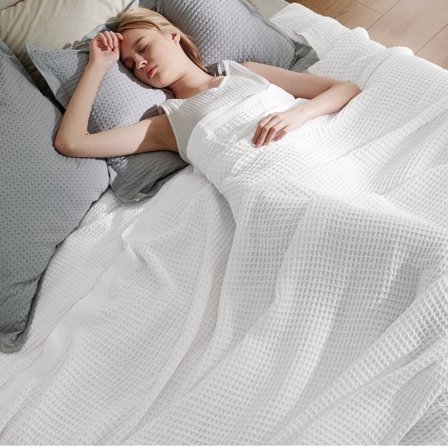 Cotton Waffle Weave Blanket