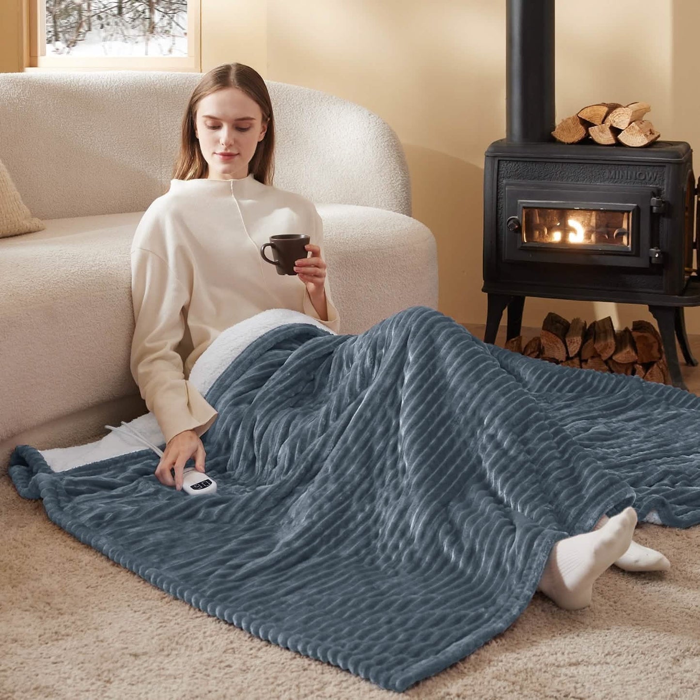 Ribbed Heated Blanket