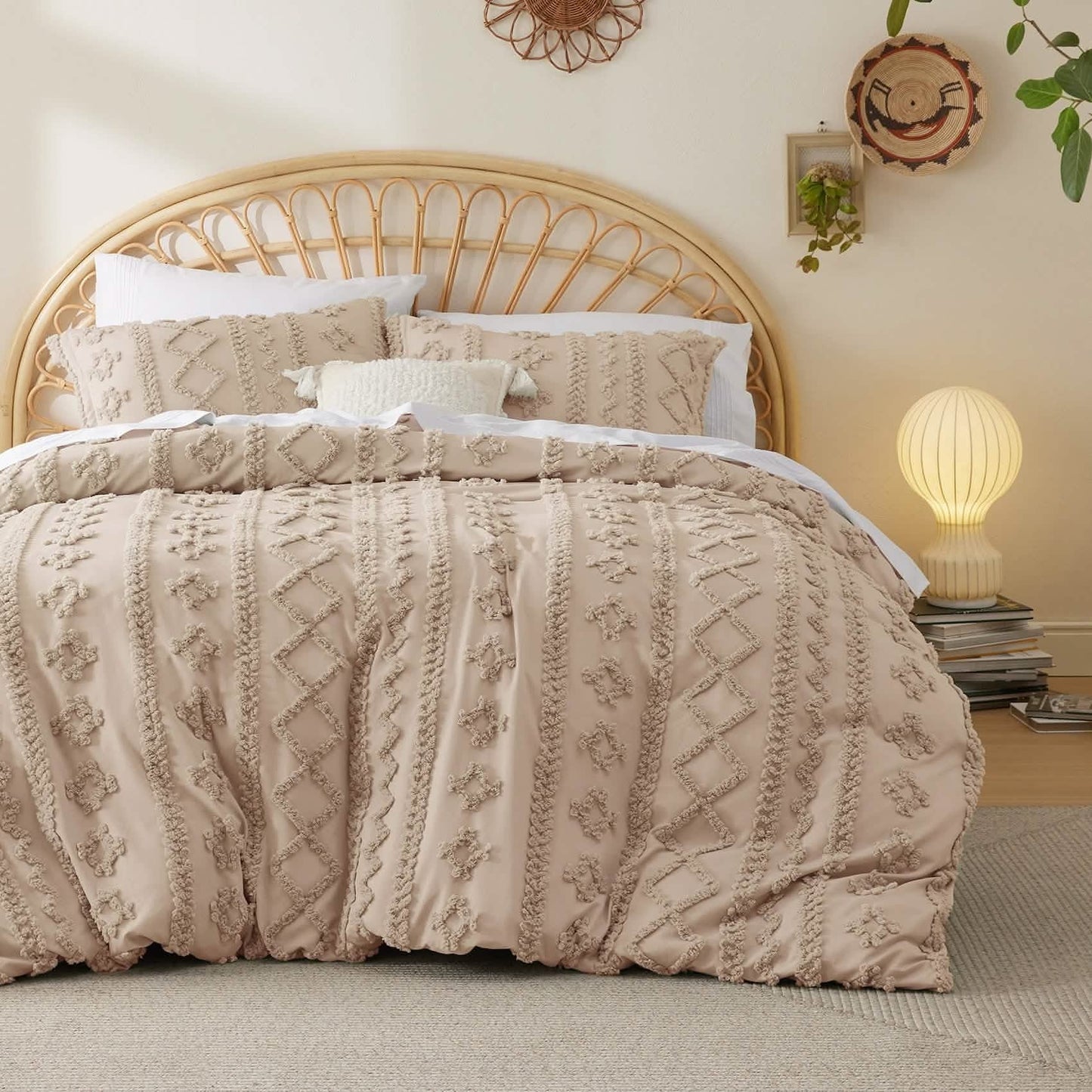 Boho Tufted Embroidery Duvet Cover Set