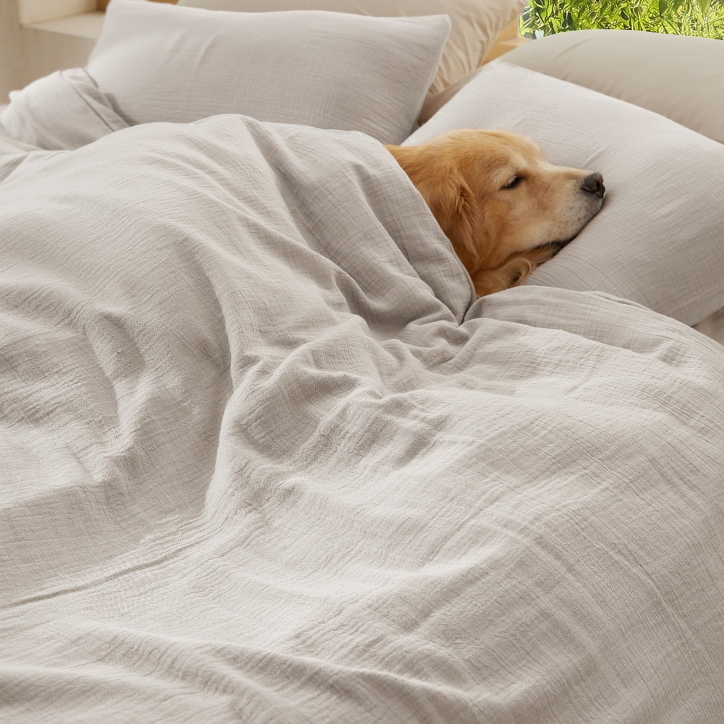 PureWovenTM Rayon From Bamboo Cotton Muslin Duvet Cover Set