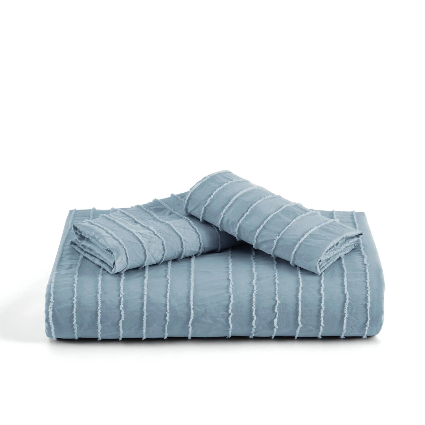 Striped Tufted Embroidery Duvet Cover Set