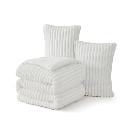 Striped Flannel Comforter Set