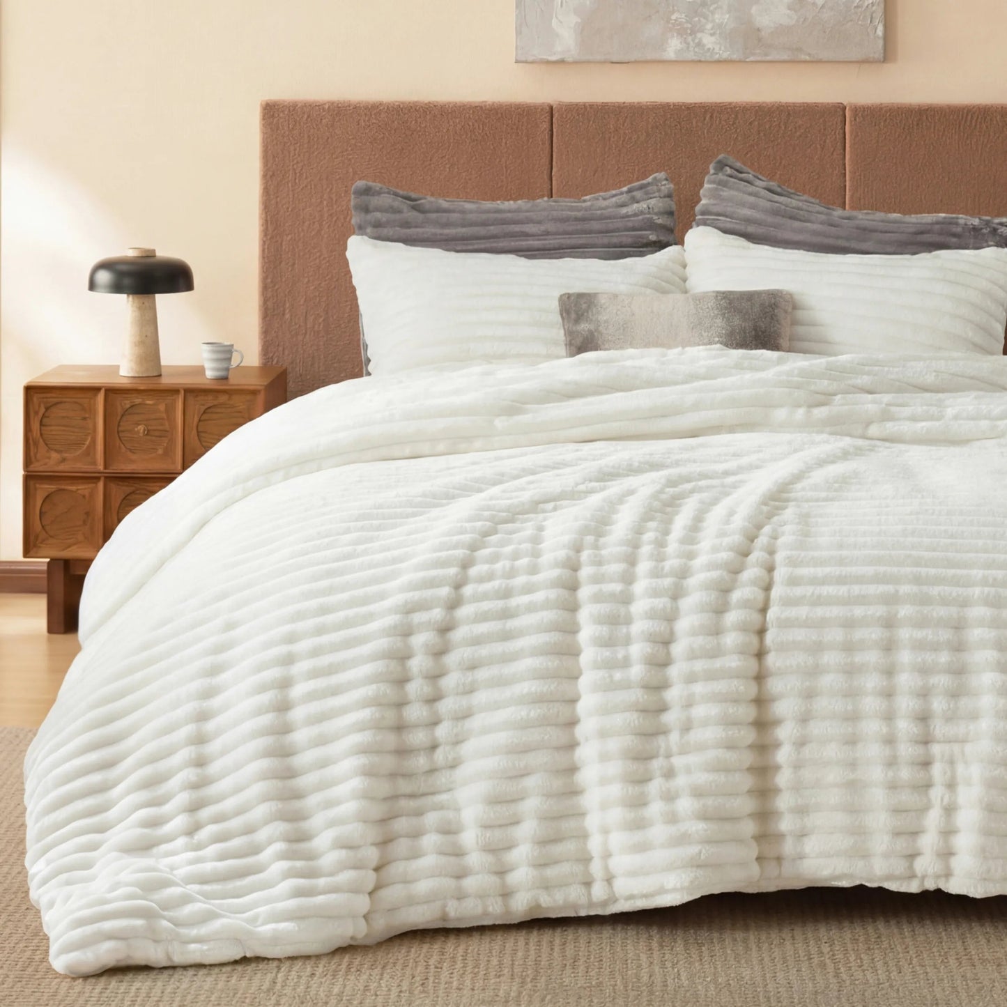 Striped Flannel Comforter Set