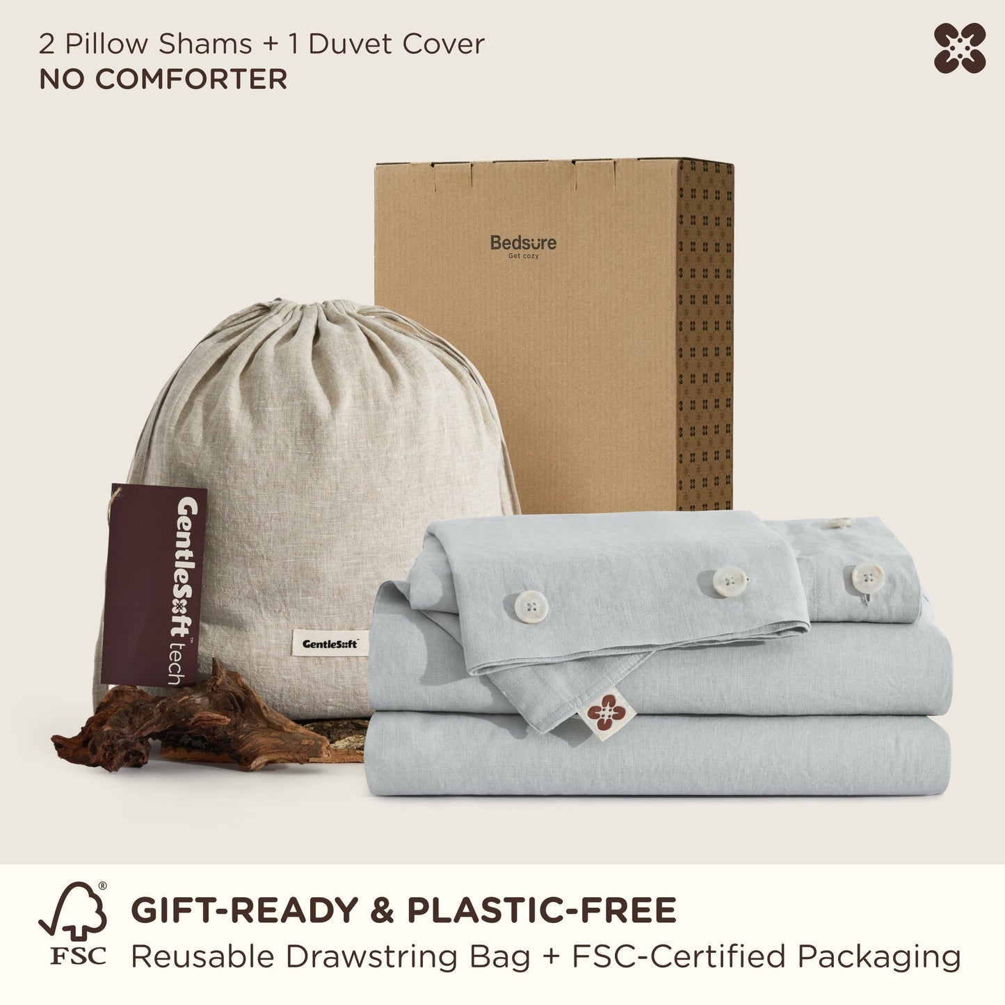 PureWovenTM Washed Linen Duvet Cover Set