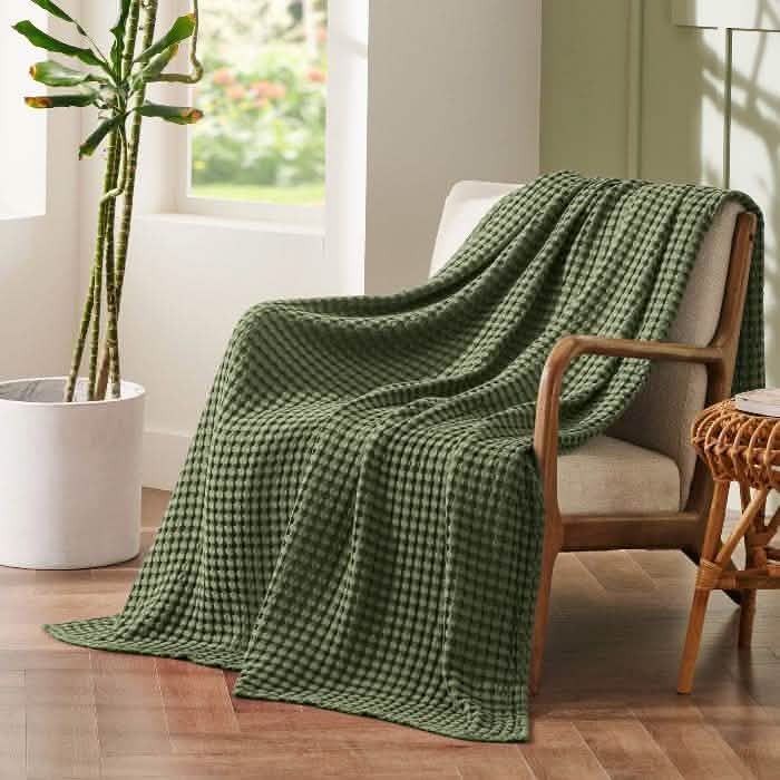 Rayon Derived From Bamboo Waffle Blanket