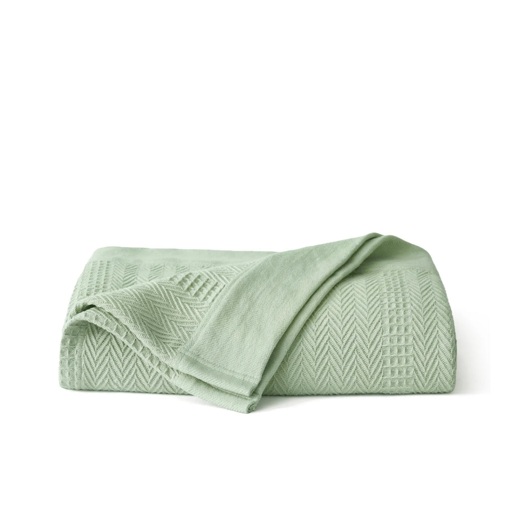 PureWovenTM Organic Cotton Waffle Herringbone Blanket