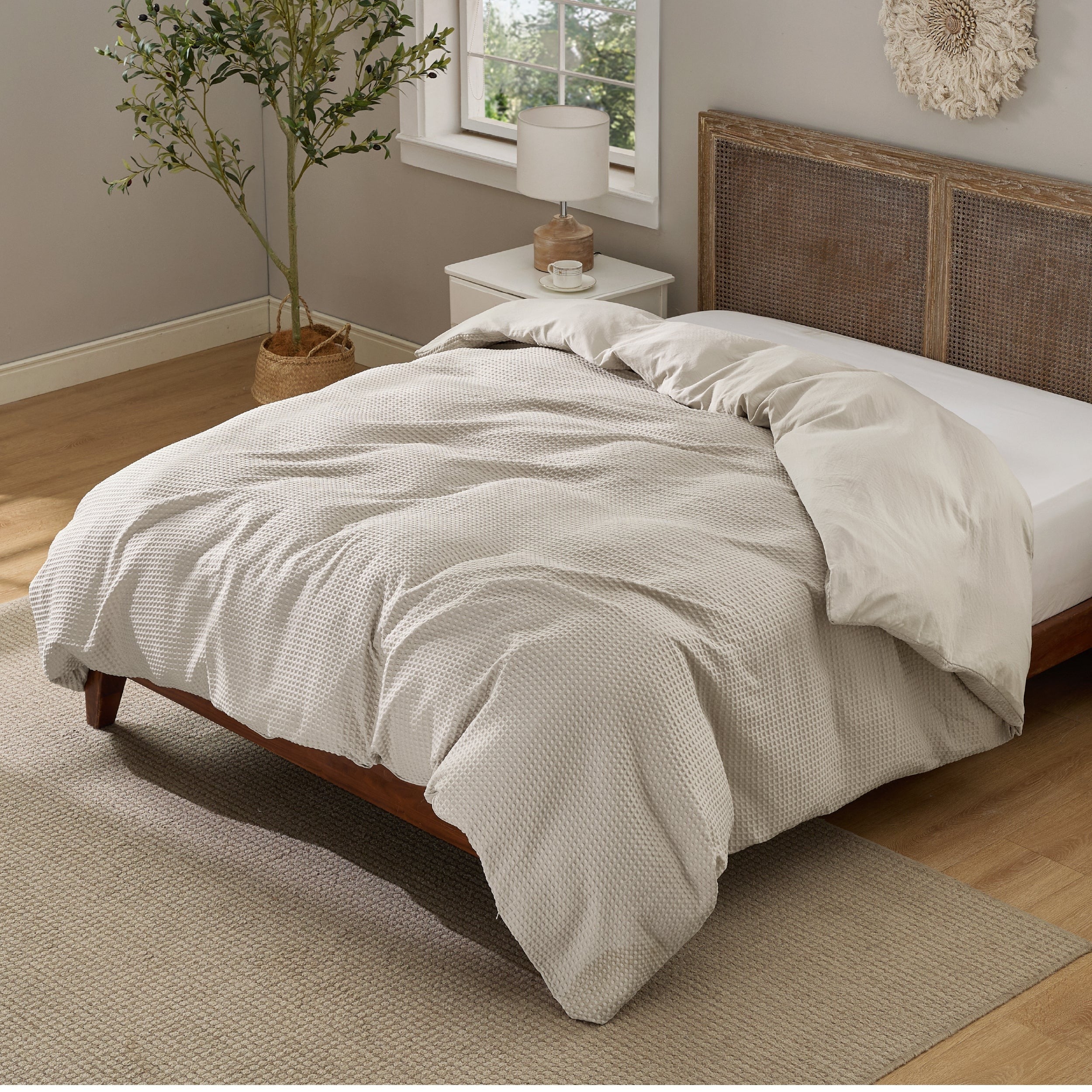 Modern Waffle Weave Textured Duvet Cover