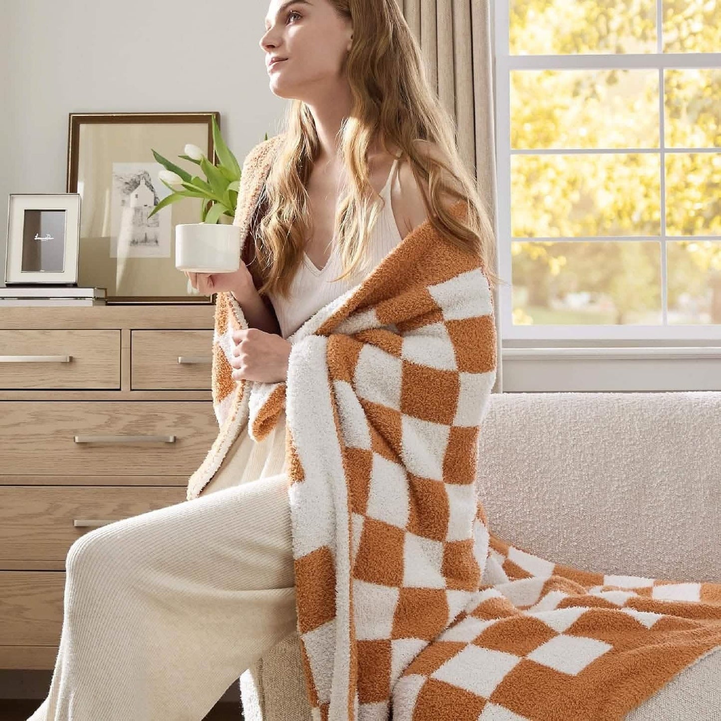 Super Soft Reversible Checkerboard Blanket