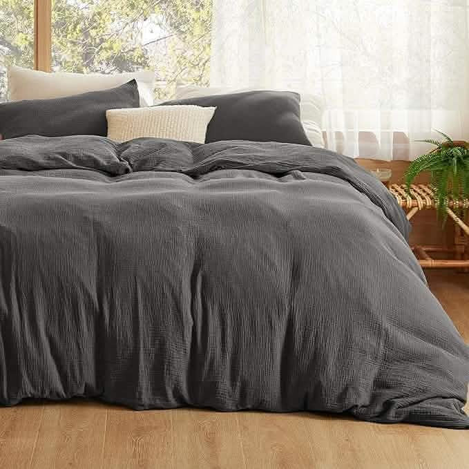 PureWovenTM 100% Muslin Duvet Cover Set