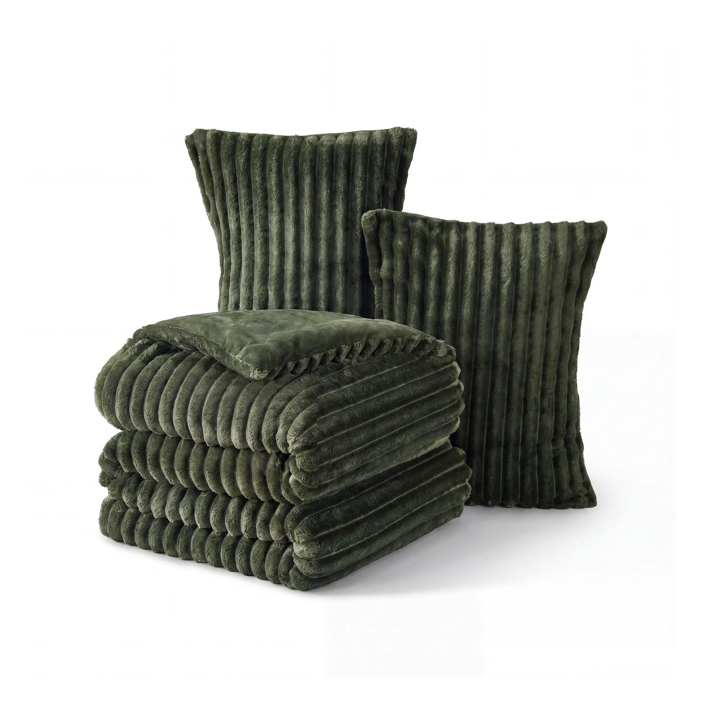 Striped Flannel Comforter Set