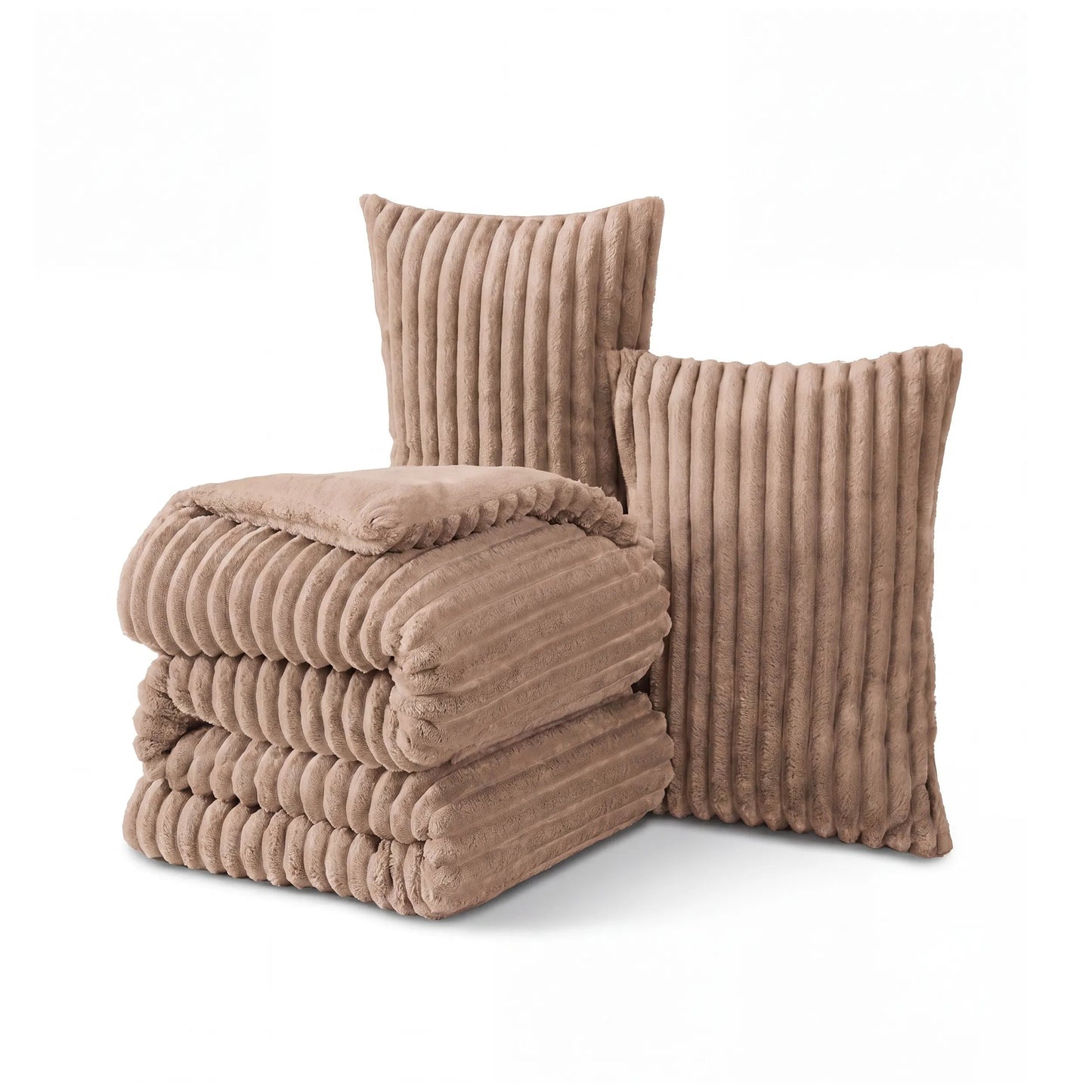 Striped Flannel Comforter Set