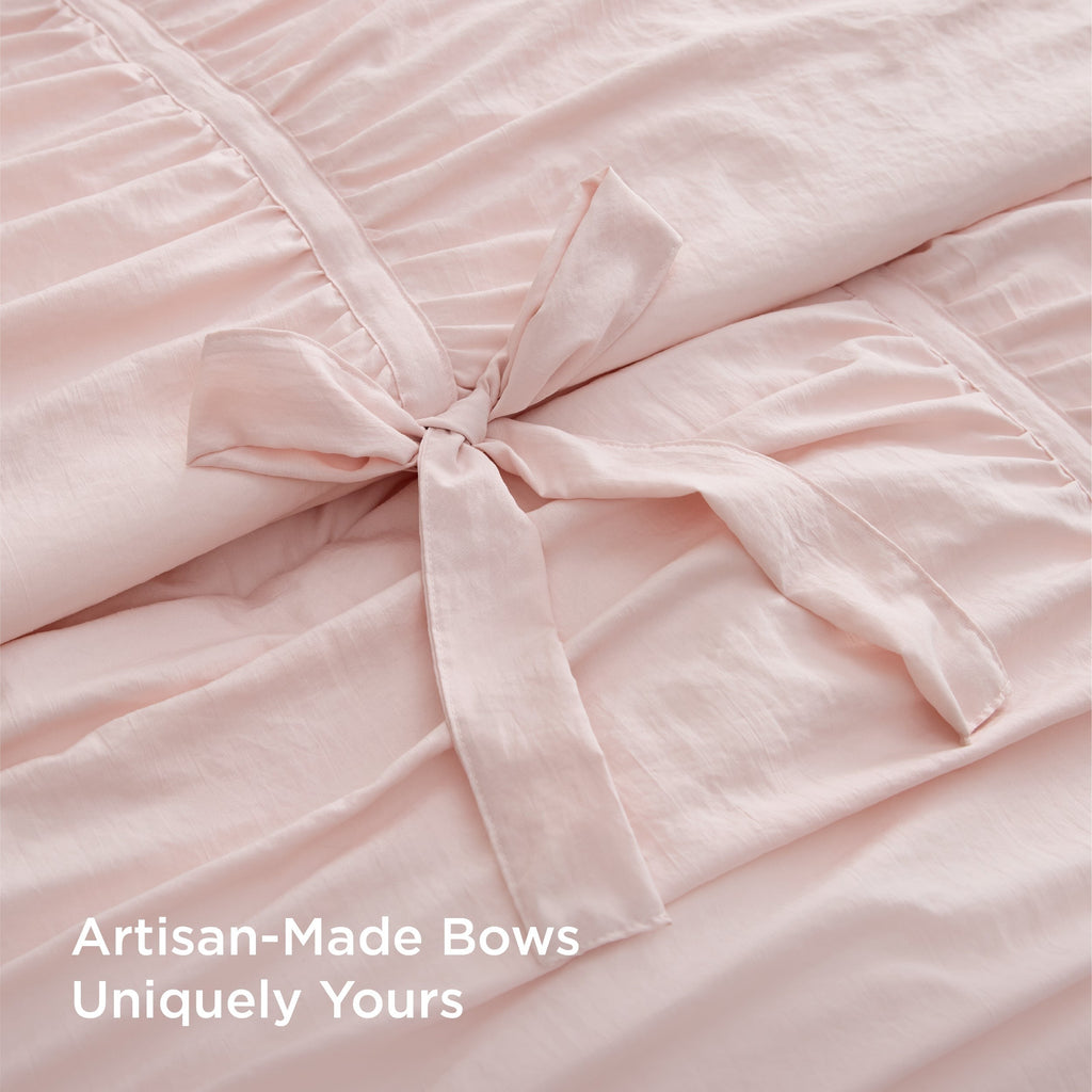 Ruched Bow Comforter Set