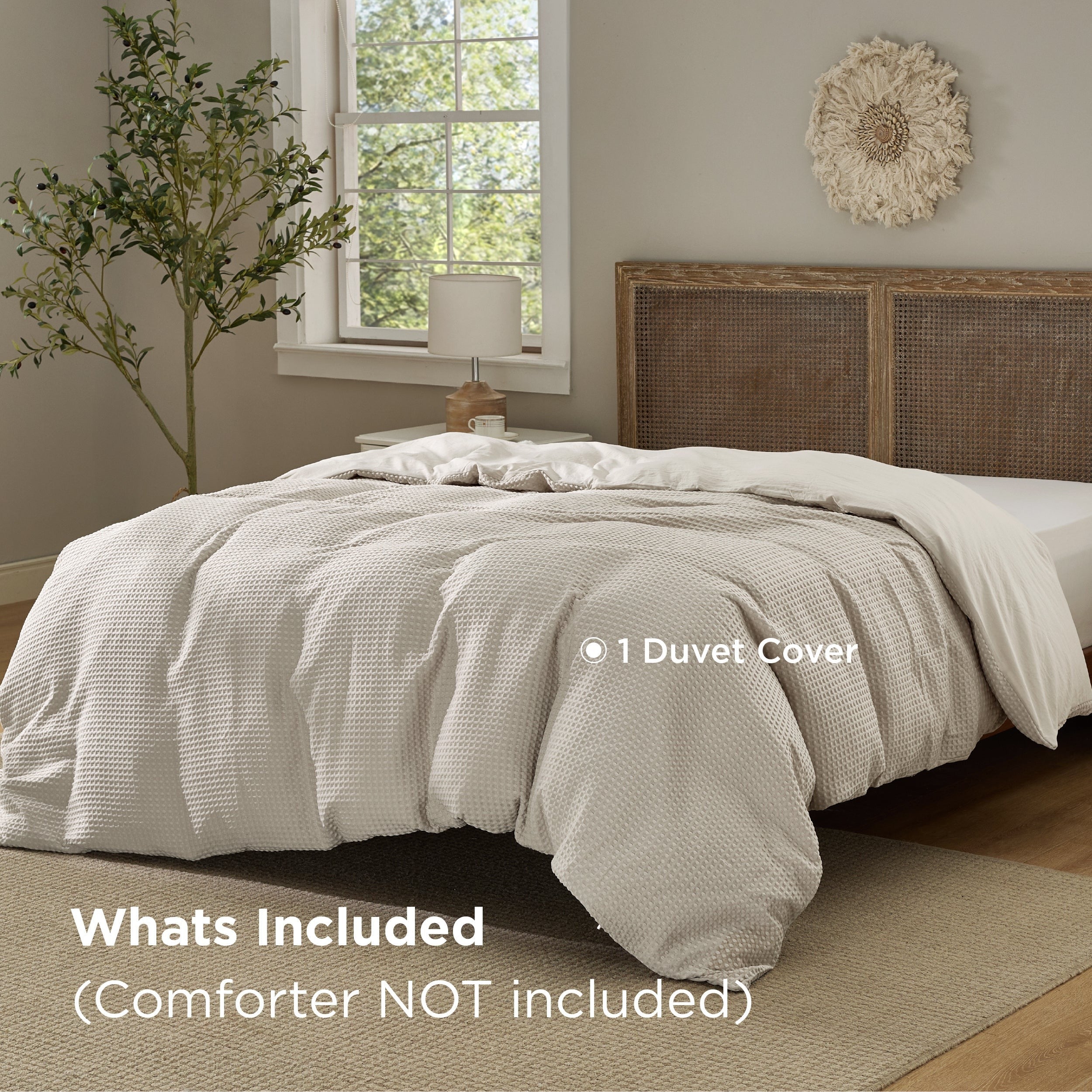 Modern Waffle Weave Textured Duvet Cover