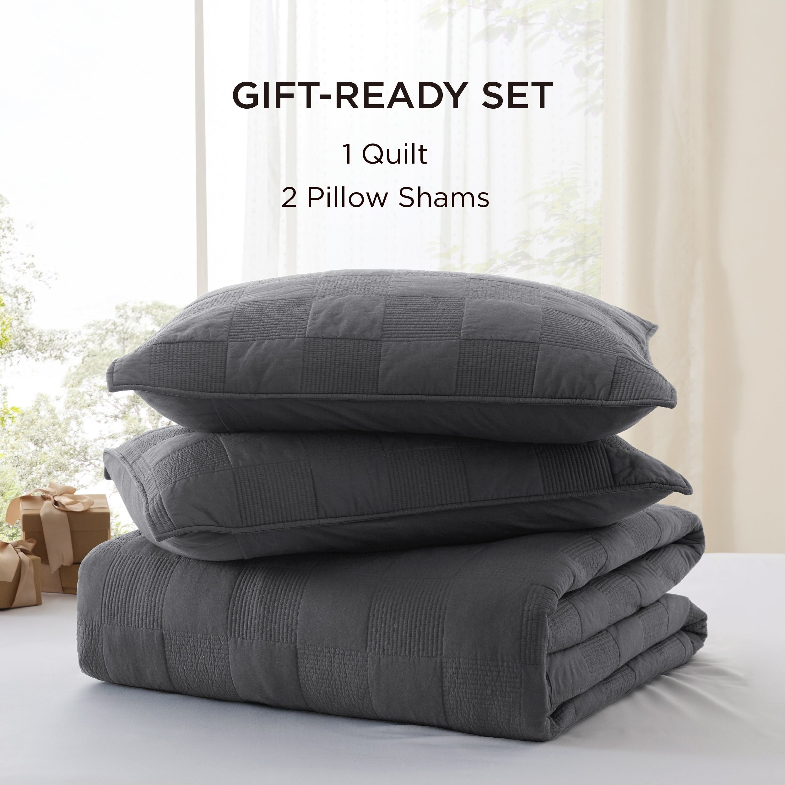 Cotton Checkered Quilted Set