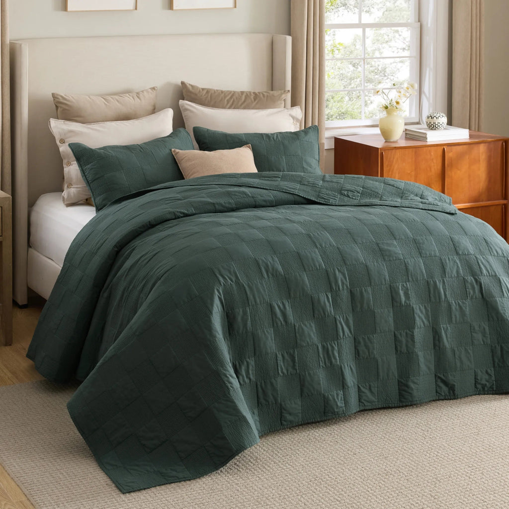 Cotton Checkered Quilted Set