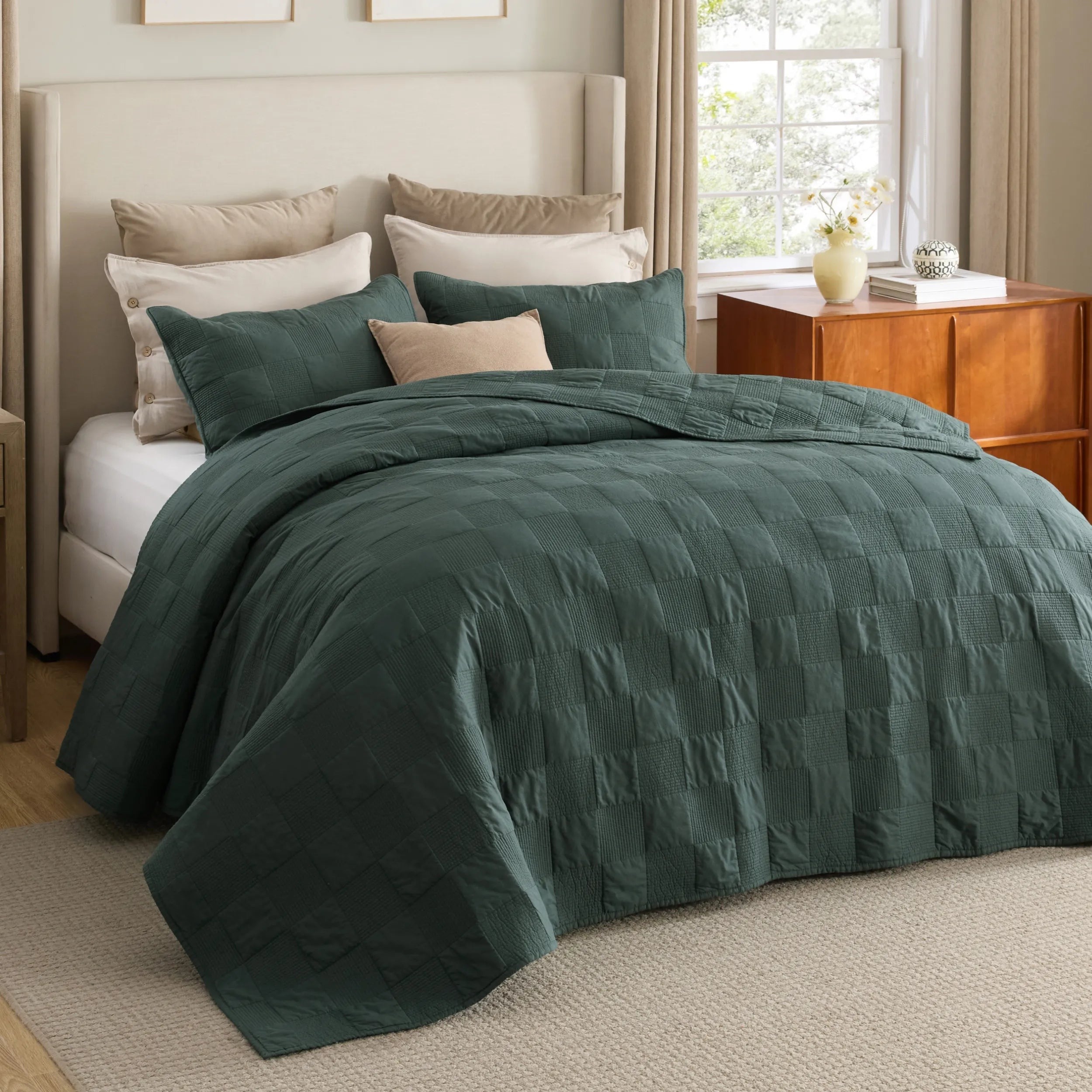 Cotton Checkered Quilted Set
