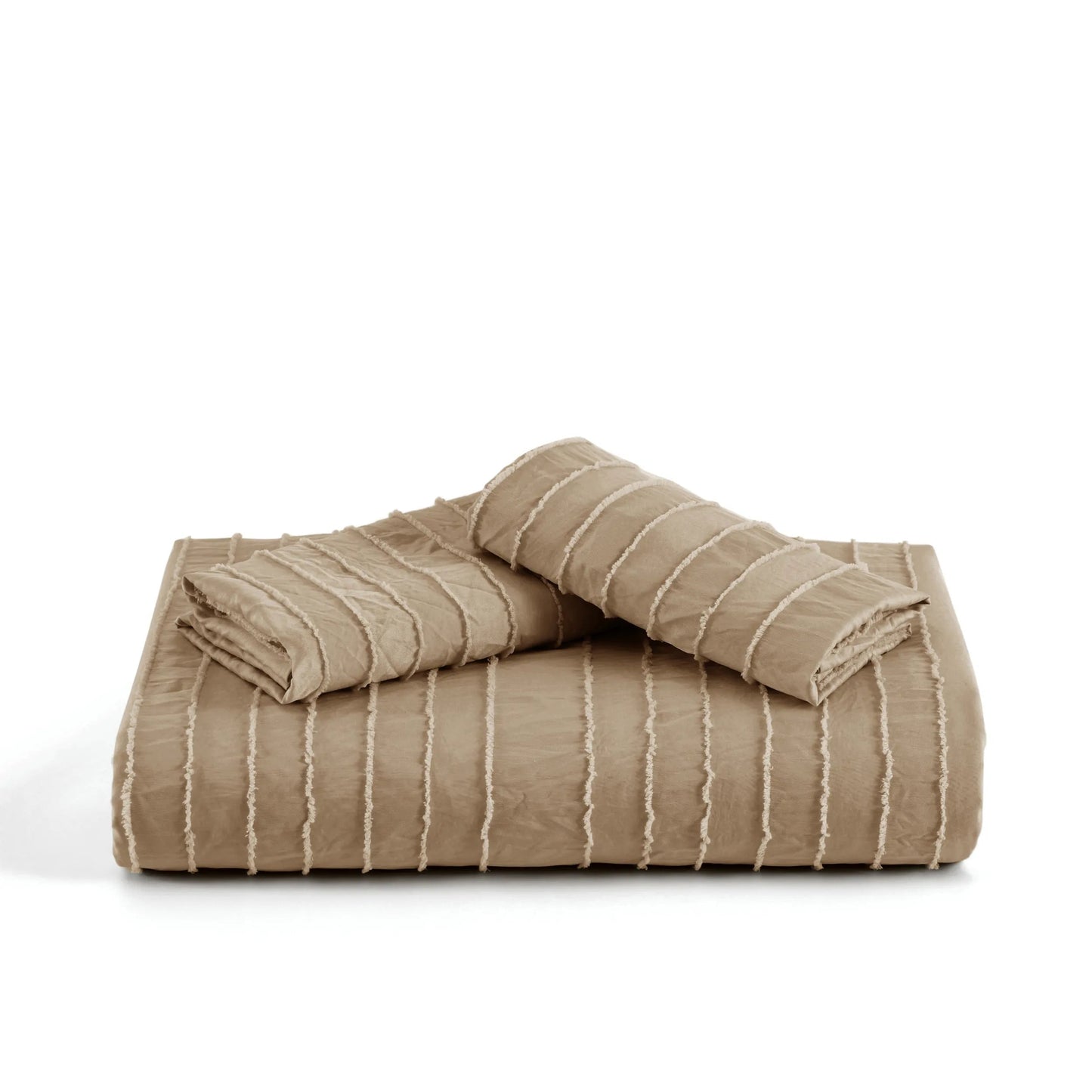 Striped Tufted Embroidery Duvet Cover Set