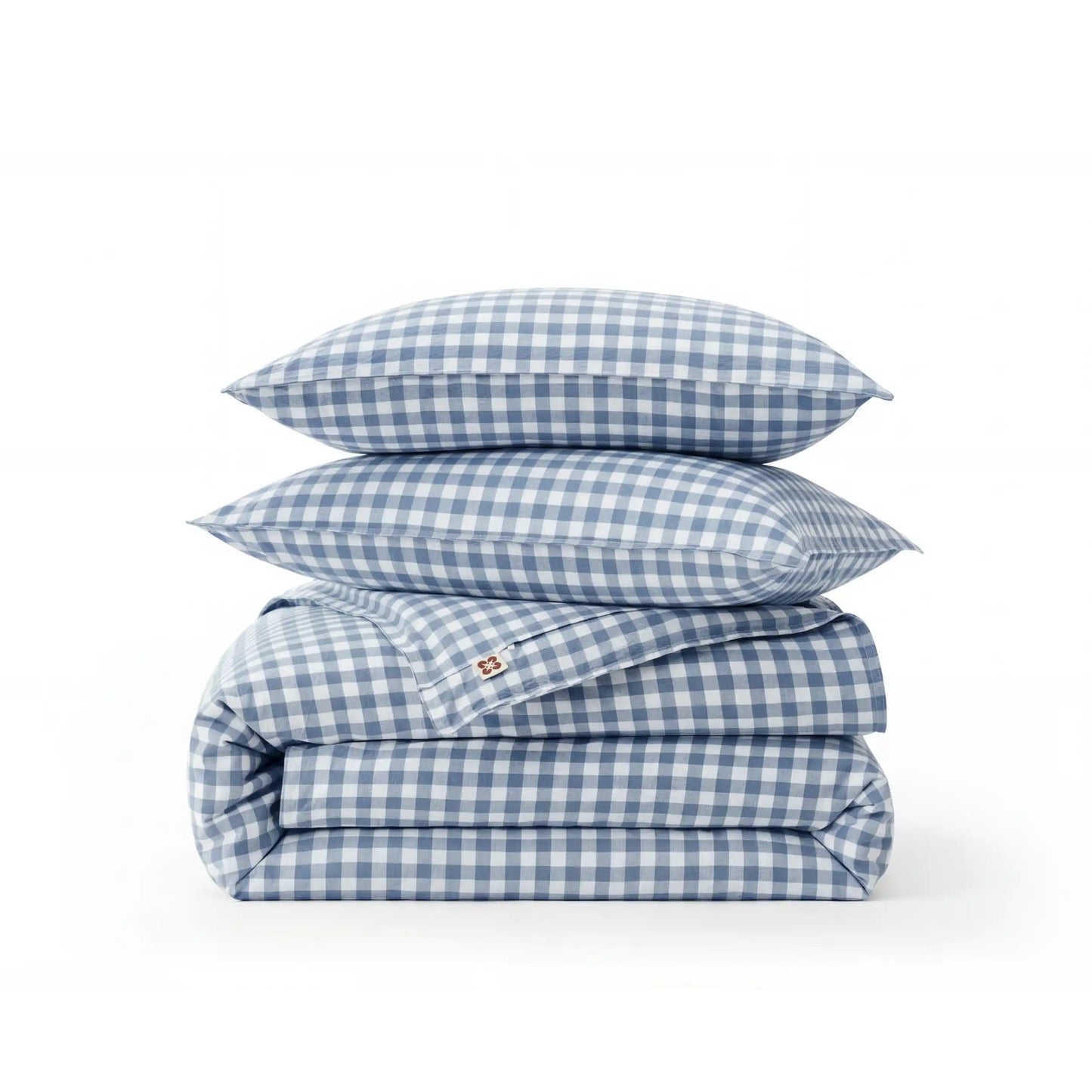 PureWovenTM Washed Cotton Gingham Duvet Cover Set