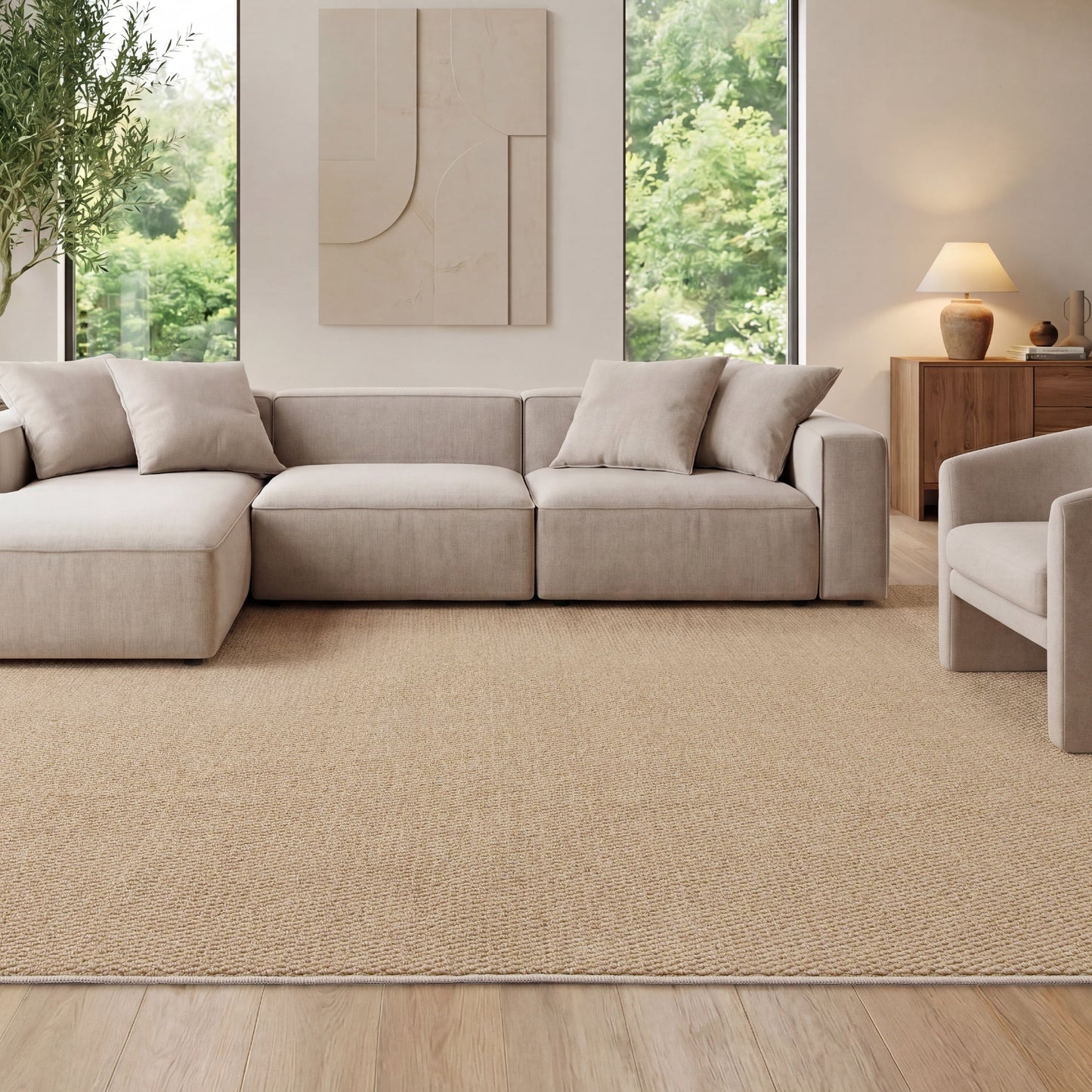 Faux Wool Area Rug