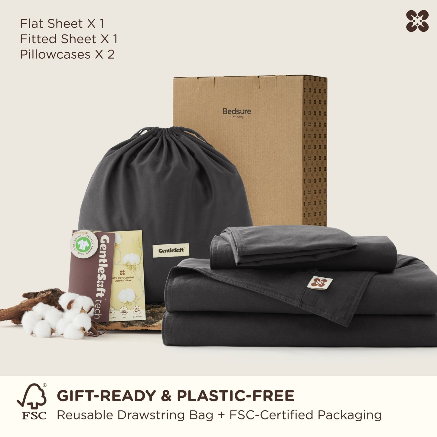 PureWovenTM Organic Cotton Duvet Cover Set