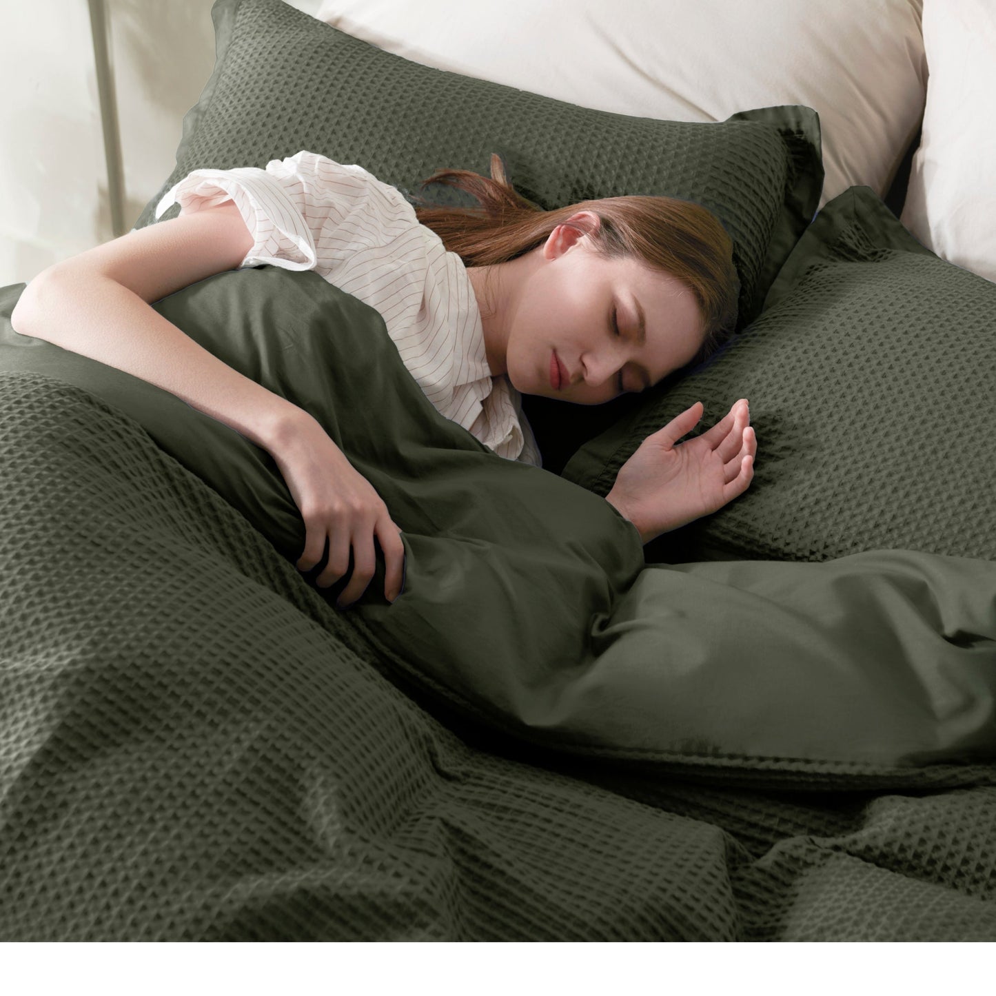 PureWovenTM Cotton Waffle Duvet Cover Set