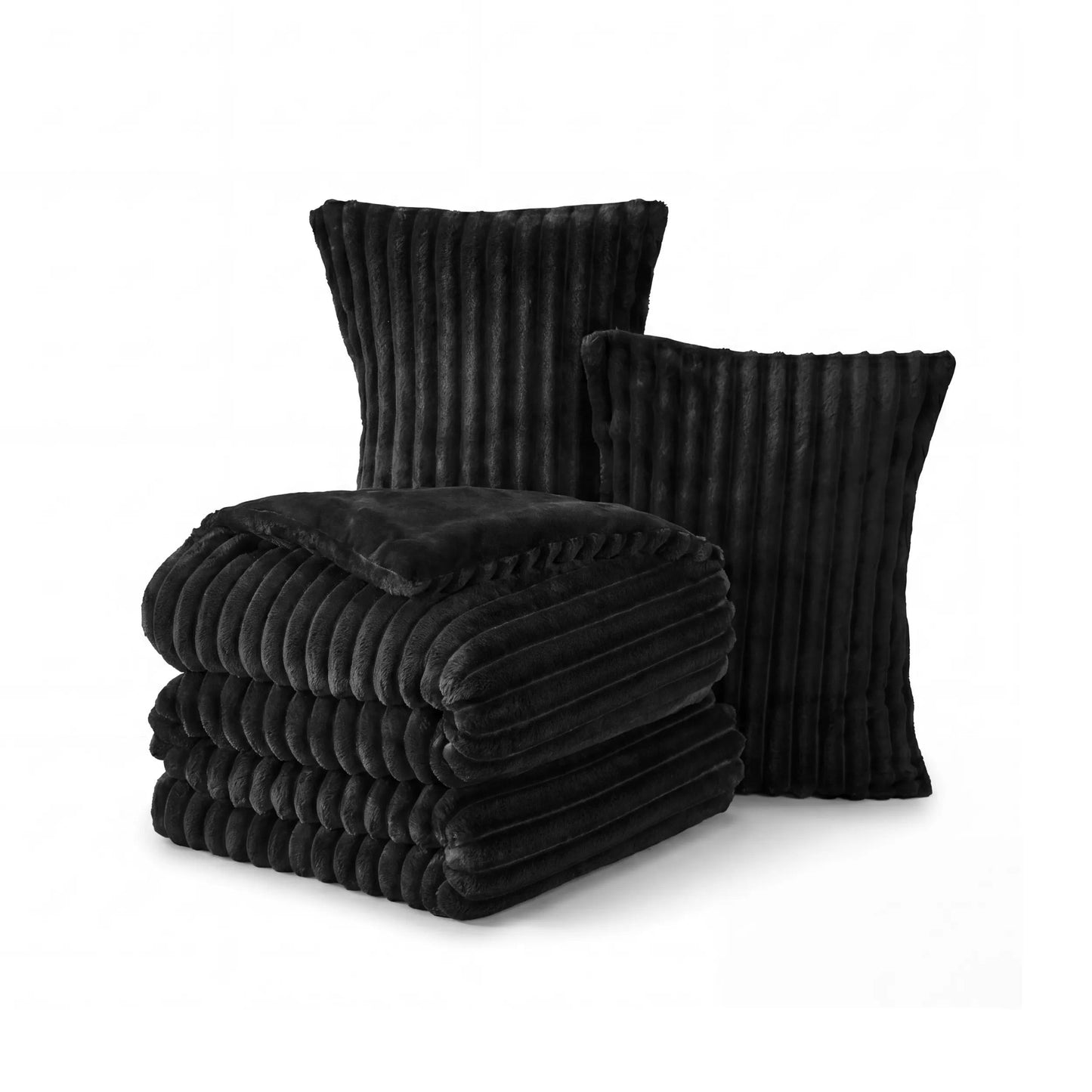 Striped Flannel Comforter Set