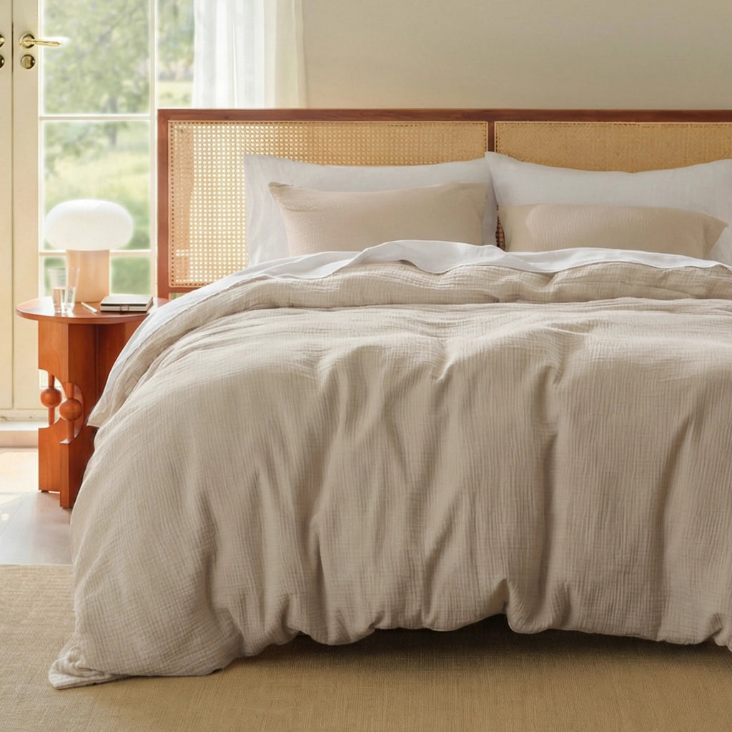 PureWovenTM Triple-Layer Cotton Gauze Duvet Cover Set
