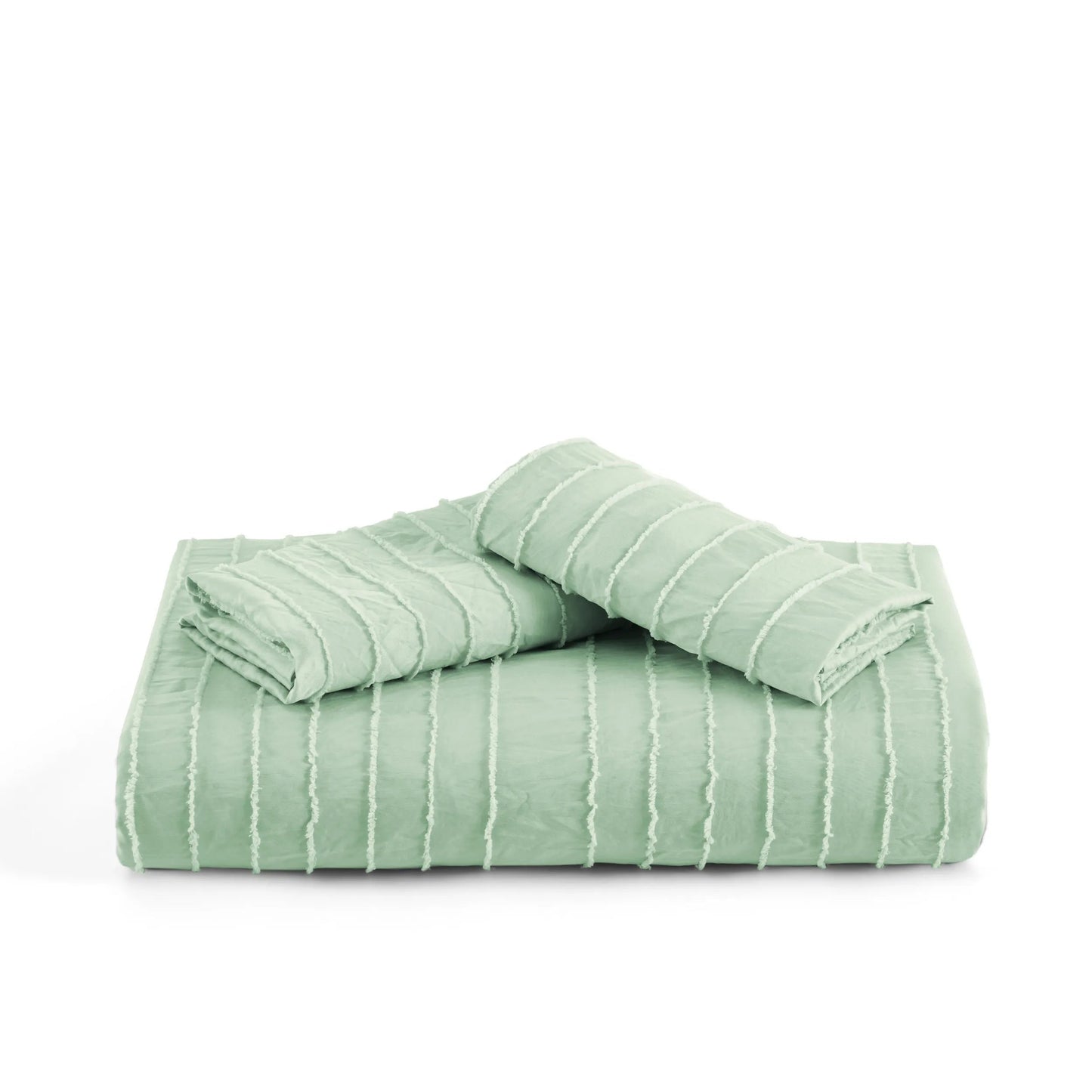 Striped Tufted Embroidery Duvet Cover Set