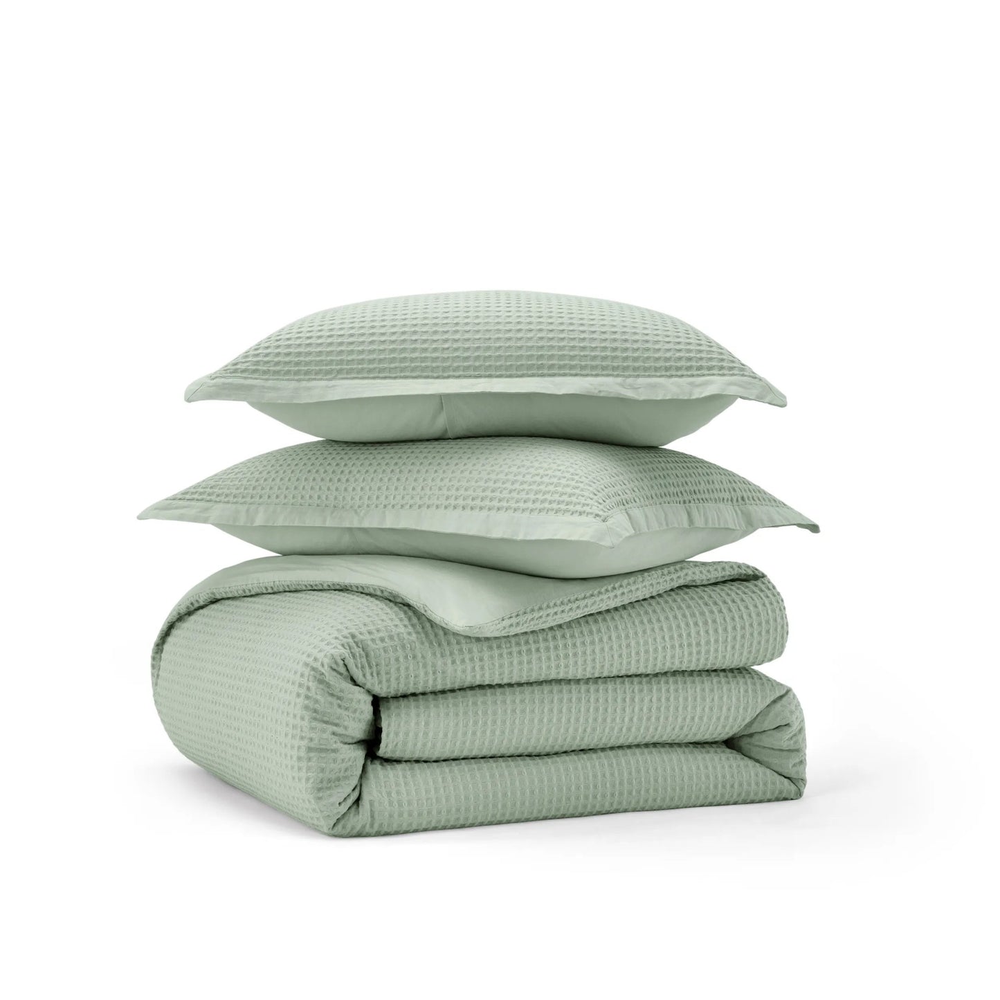PureWovenTM Cotton Waffle Weave Duvet Cover Set